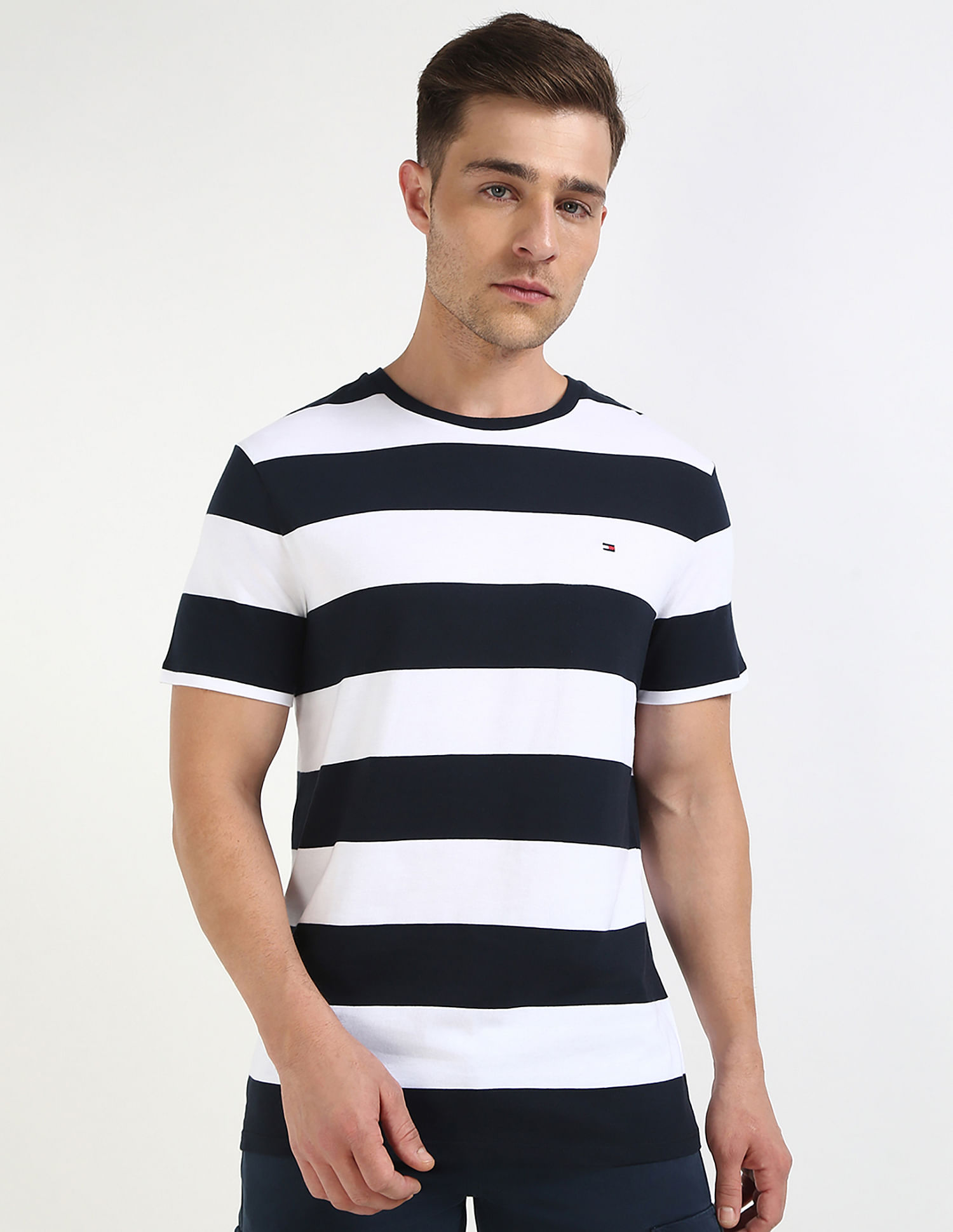 Tommy Hilfiger Striped Regular-Fit Cotton T-Shirt