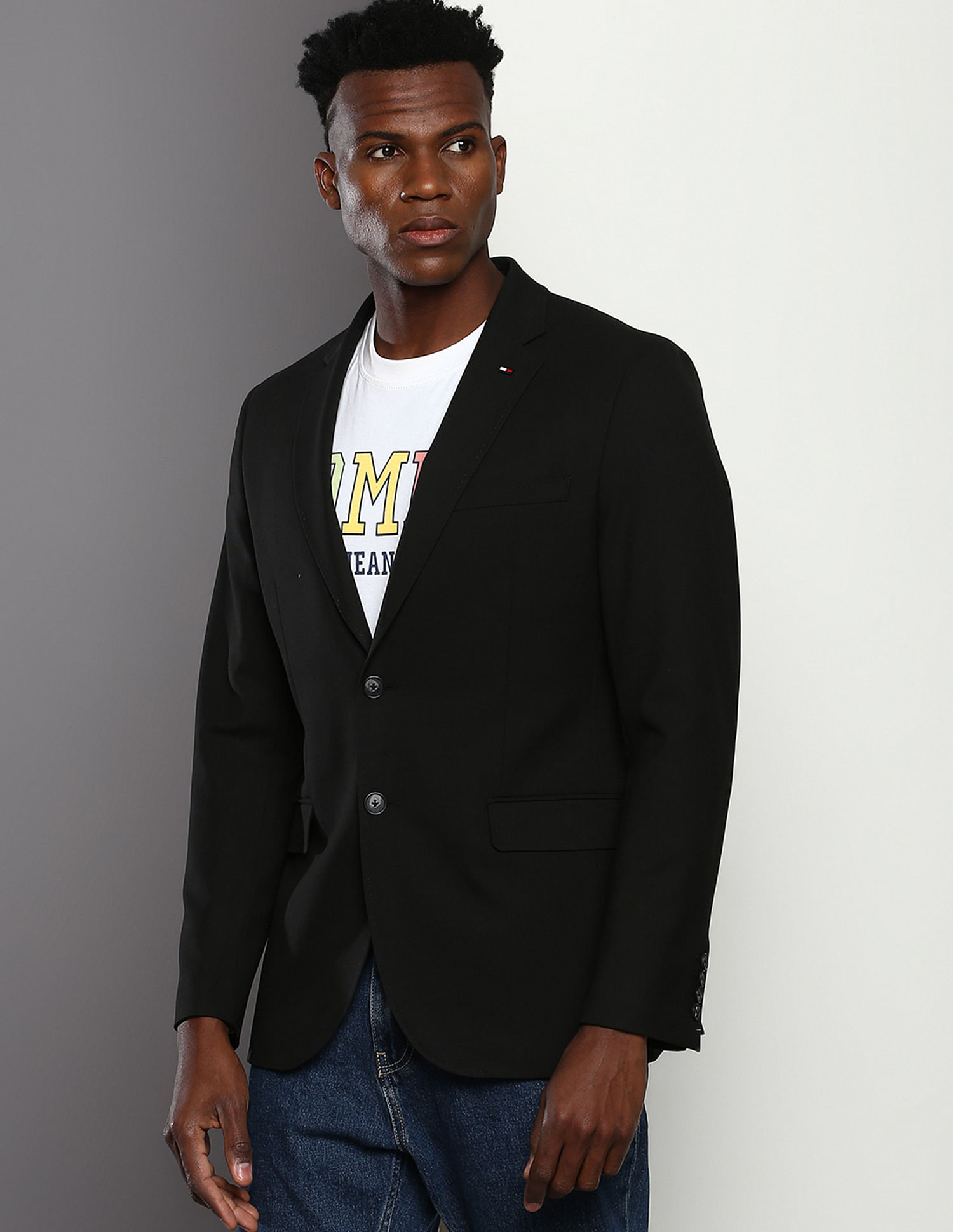 Tommy Hilfiger Solid Dobby Blazer