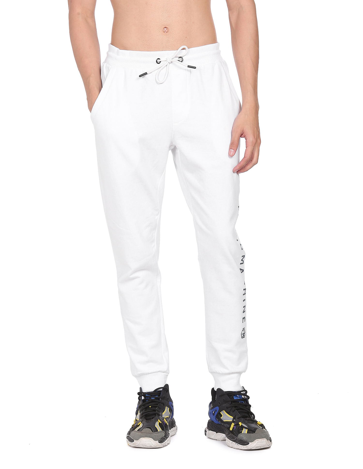 Buy Flying Machine Mid Rise Drawstring Waist Joggers - NNNOW.com