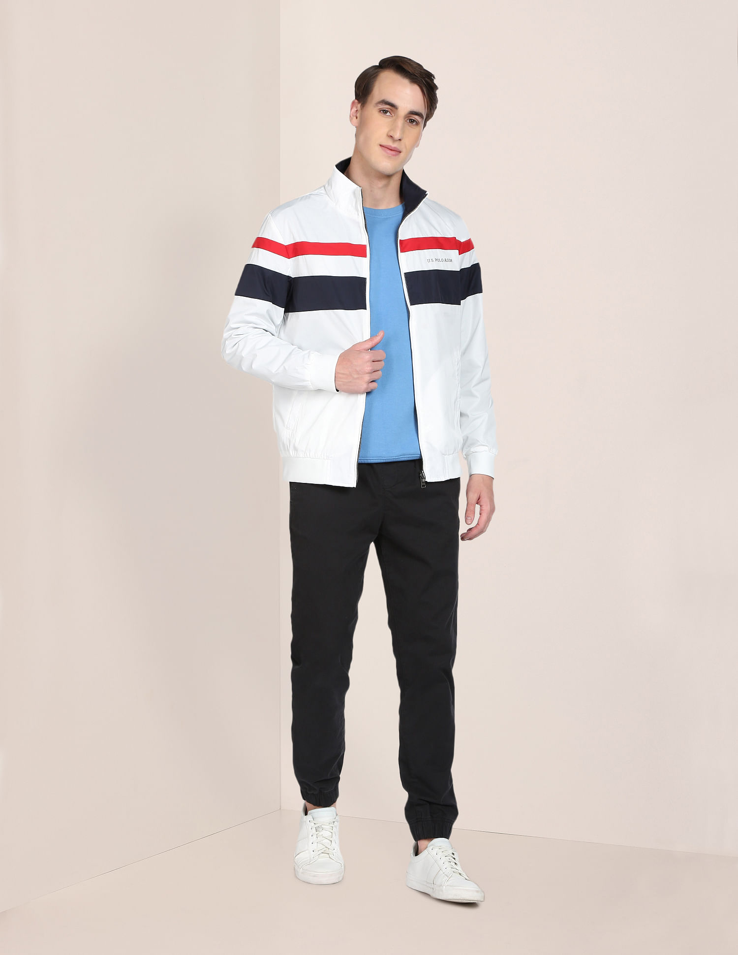 U.S. Polo Assn. Brand Stripe Polyester Reversible Jacket