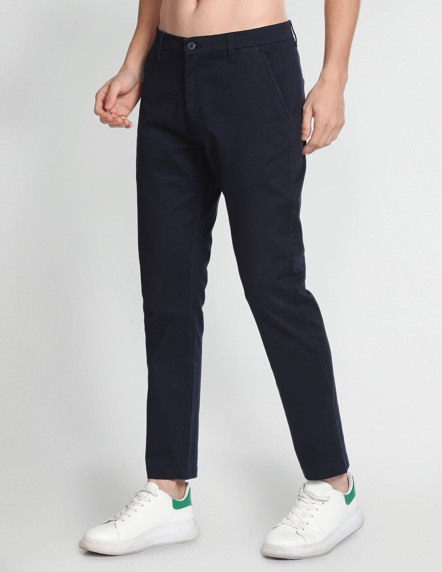 Flying Machine Twill Geometric Print Trousers