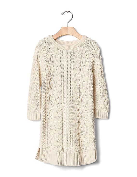 Buy GAP Baby Baby White Cable Knit Sweater Dress NNNOW