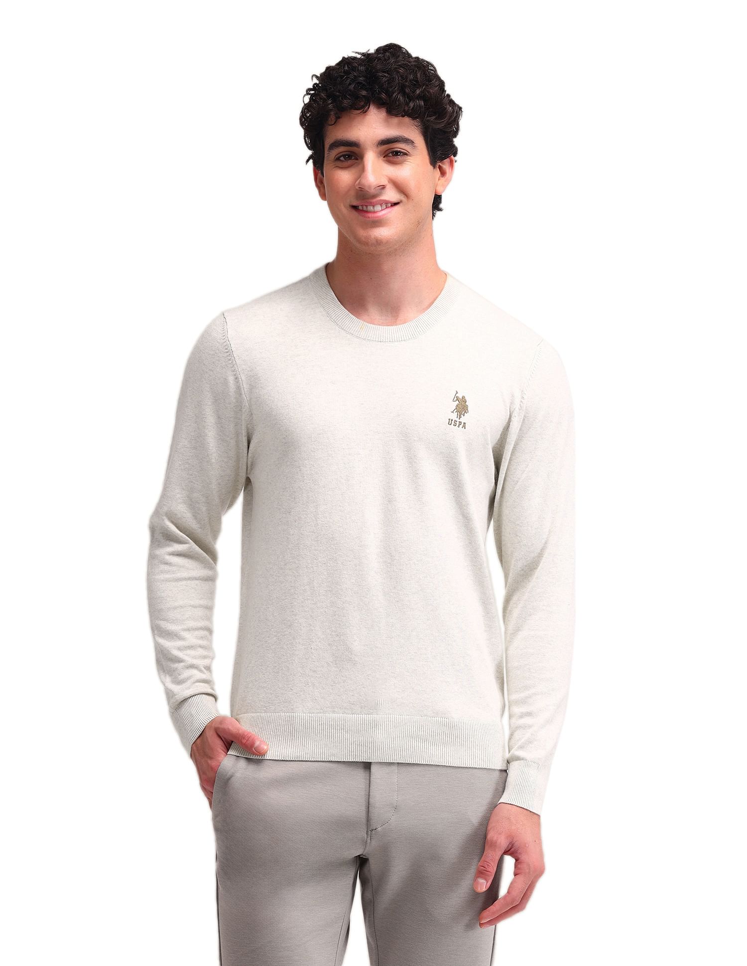 U.S. Polo Assn. Textured Printed Sweater