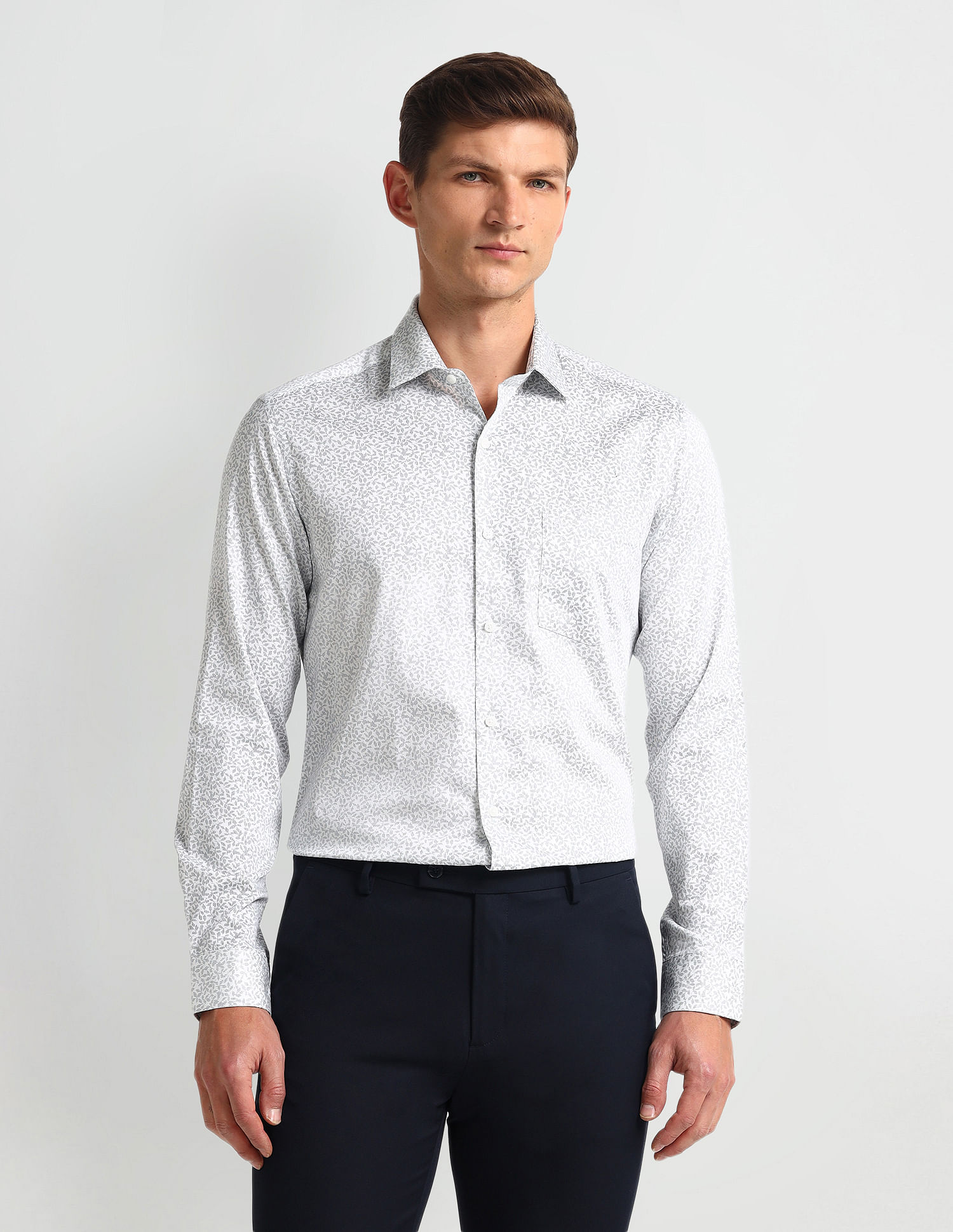 Arrow Manhattan Slim All-Over Printed Shirt