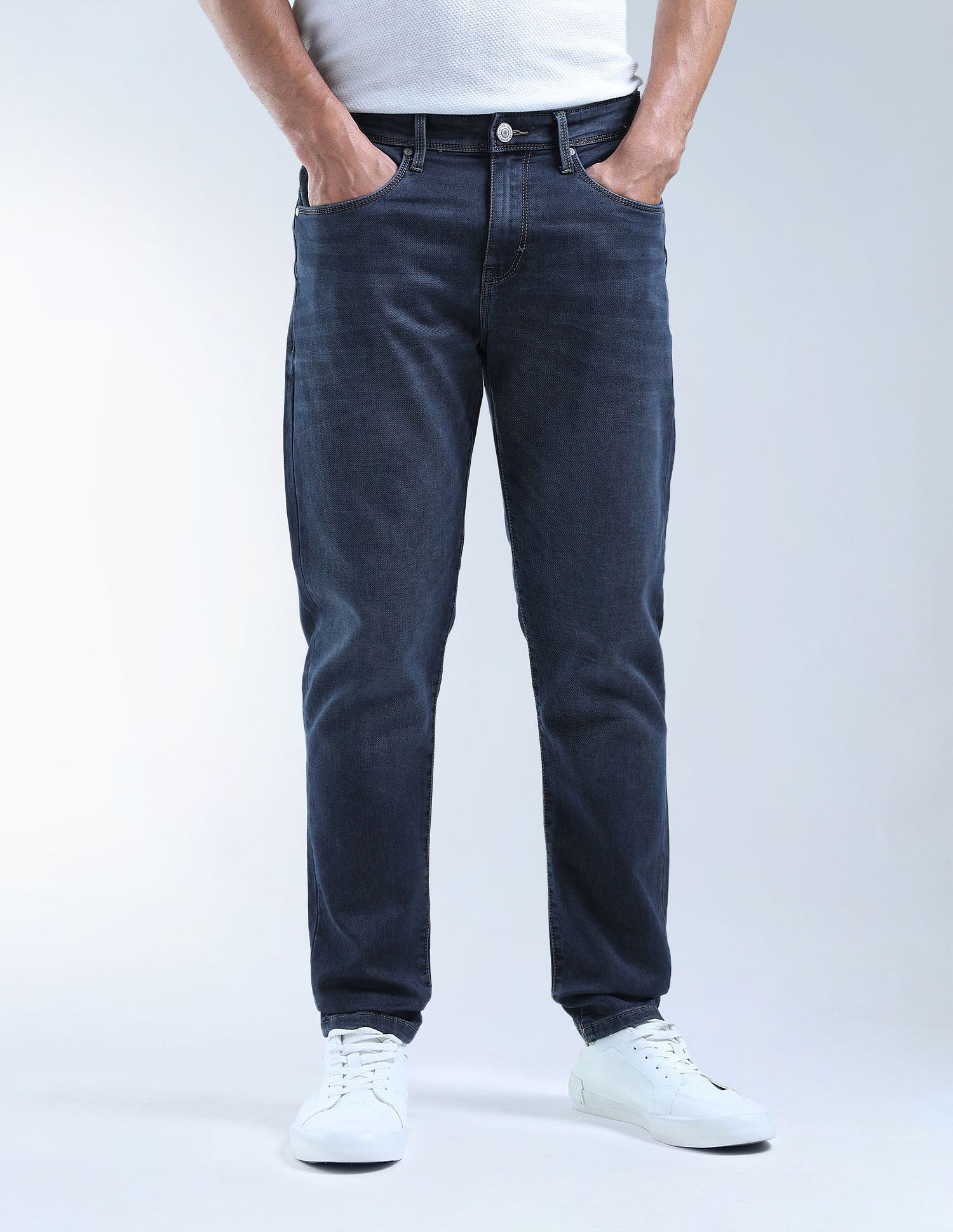 Flying Machine Slash Slim-Tapered Fit Flex Knit Max Jeans