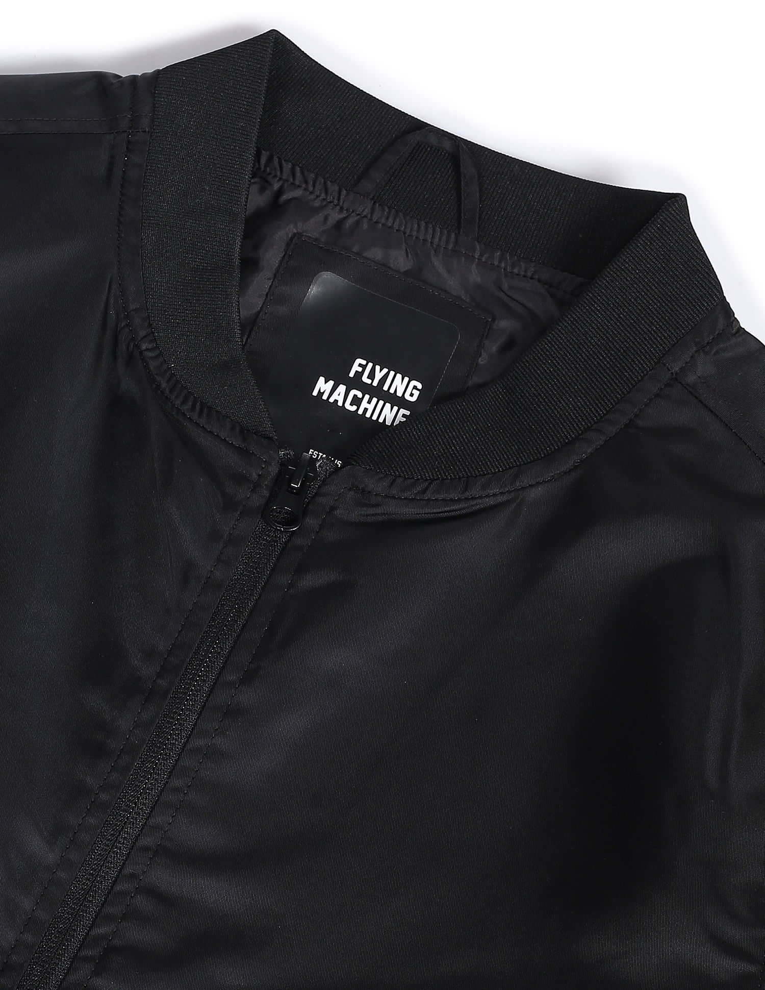 Flying Machine Stand Collar Solid Casual Jacket