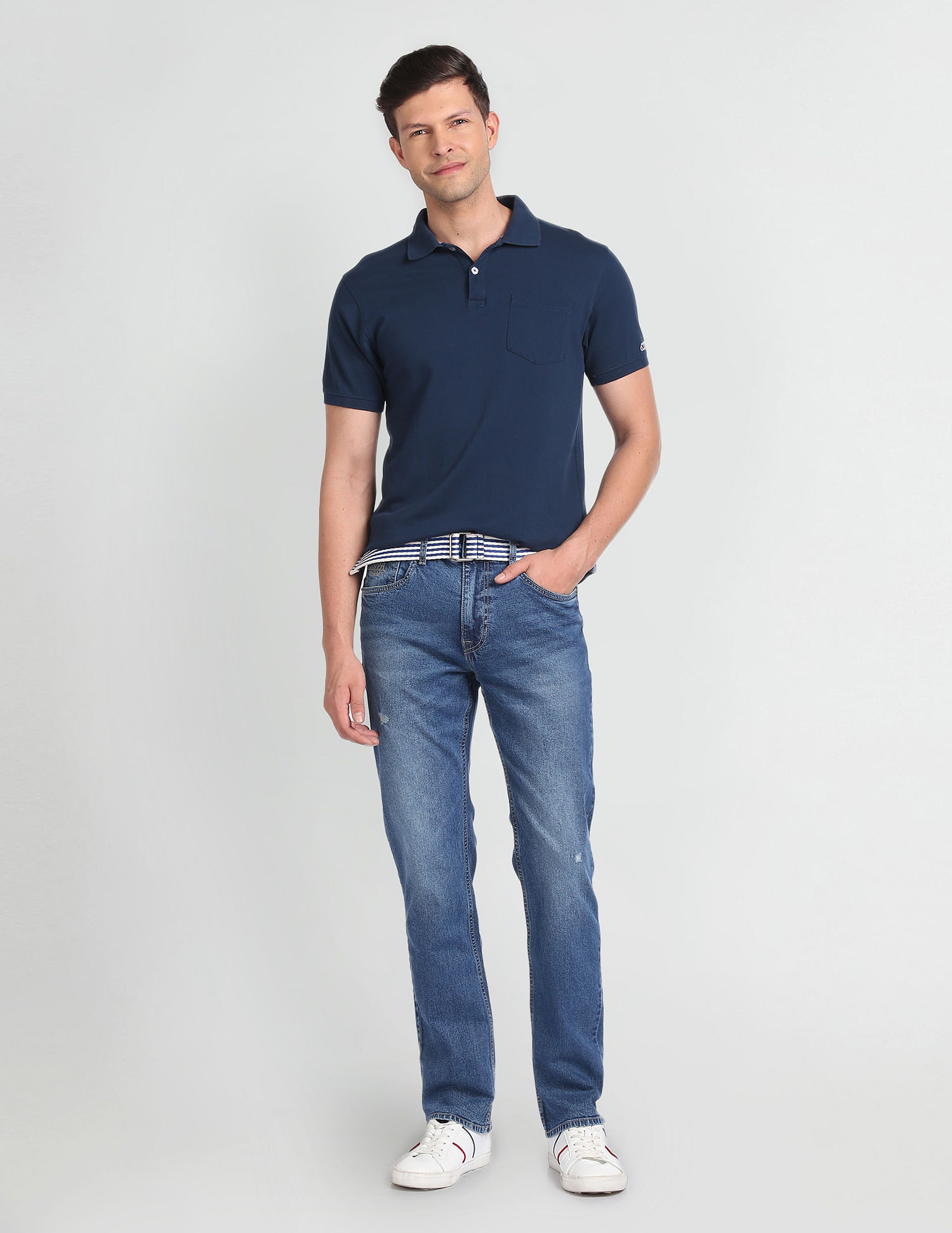 Blue polo 2024 and jeans