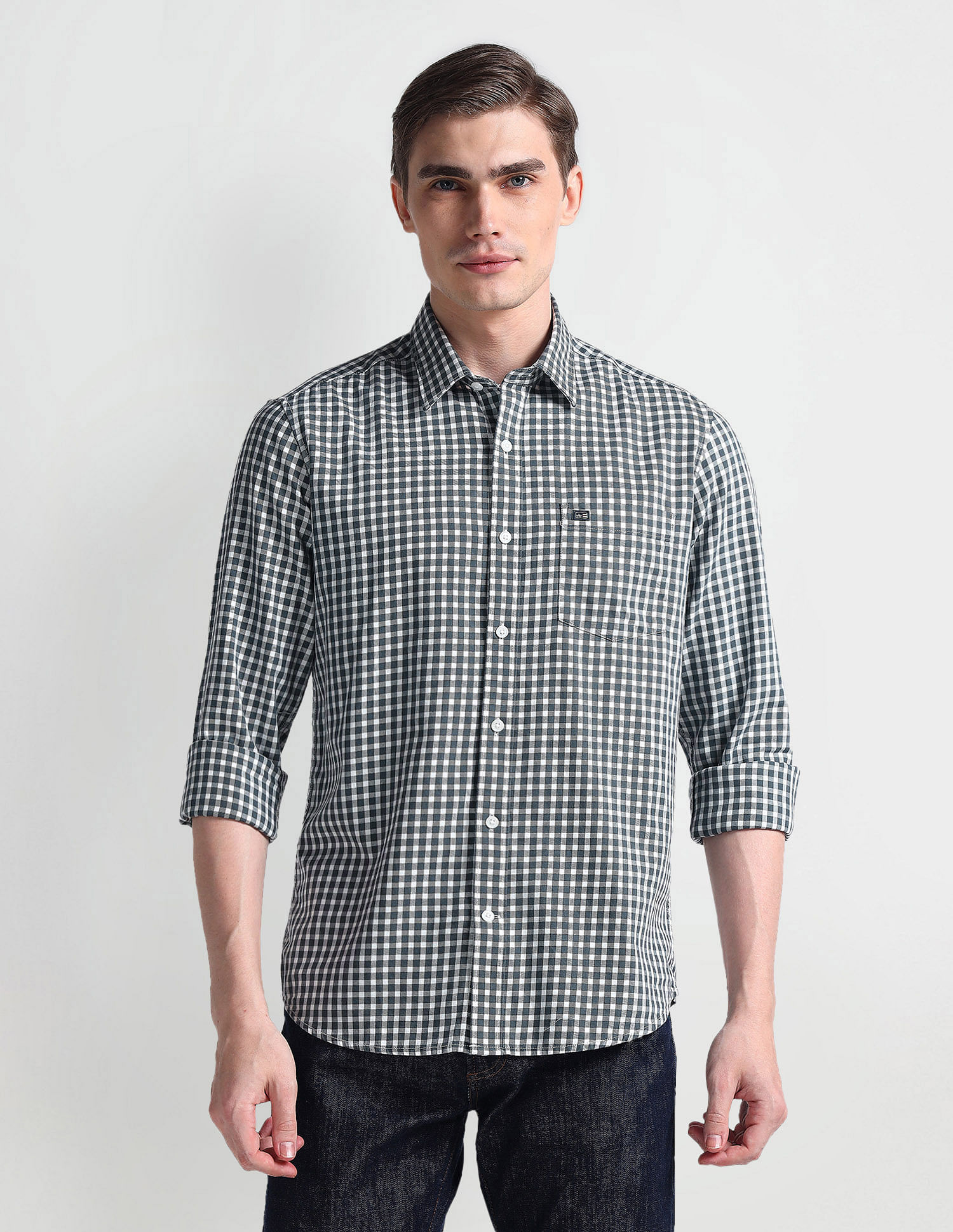 Arrow Sport Gingham Check Cotton Shirt