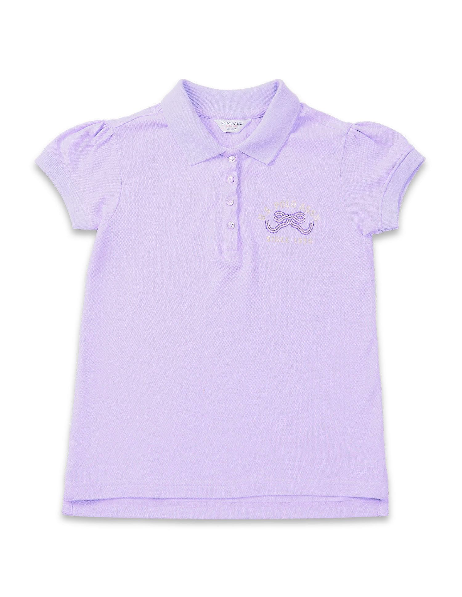 U.S. Polo Assn. Kids Girls Solid Polo Shirt
