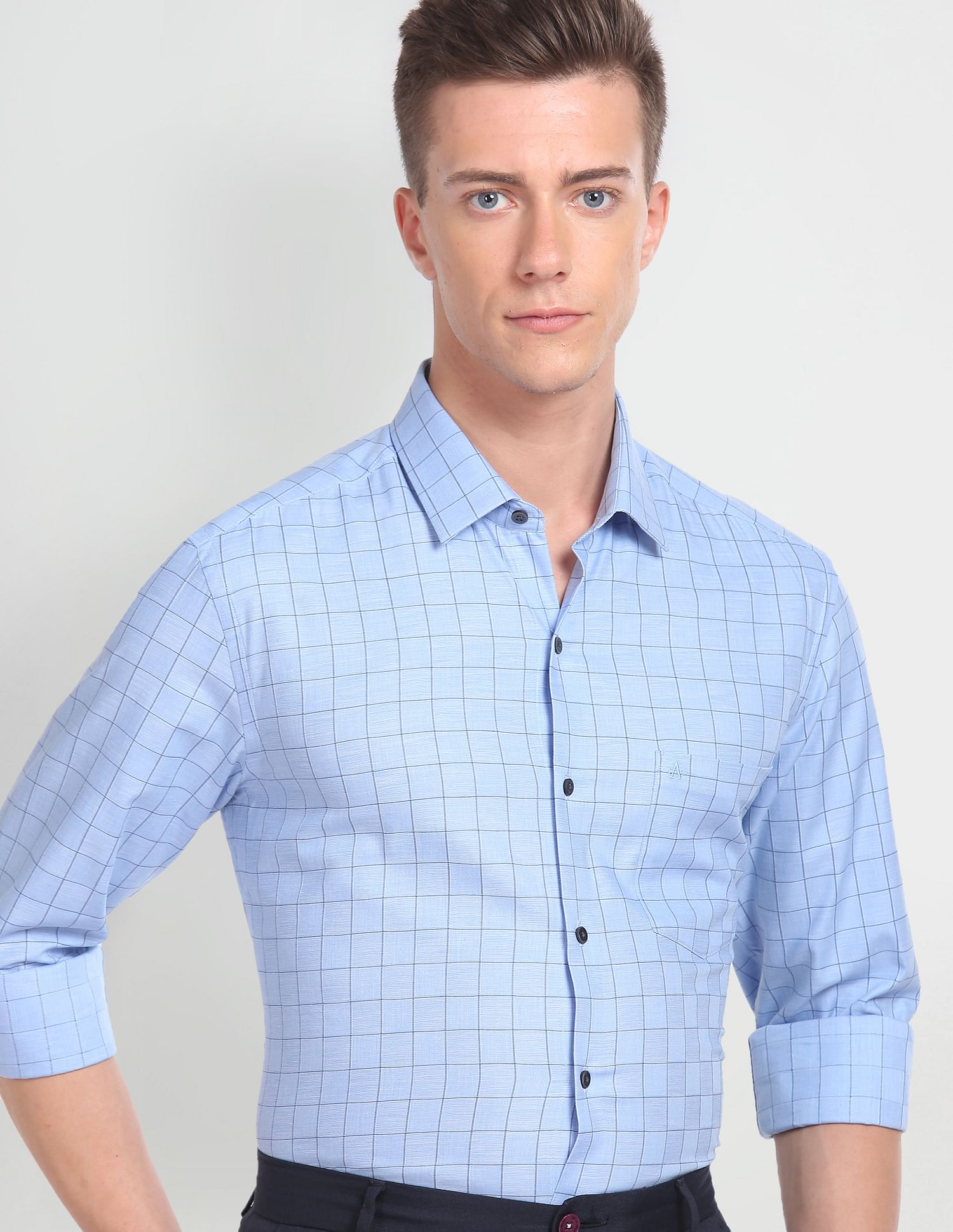 Arrow Graph Check Cotton Formal Shirt