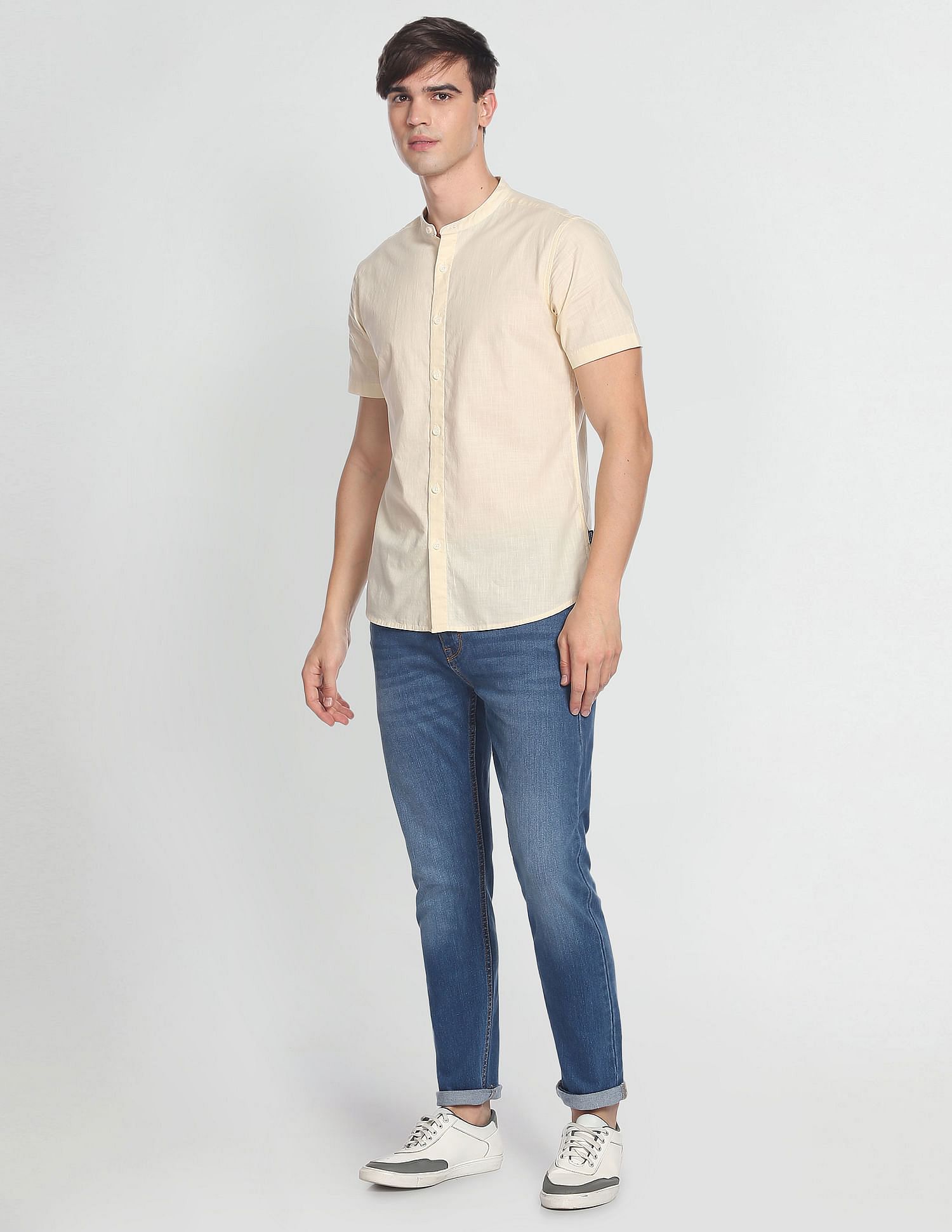 Flying Machine Slash Slim Tapered Fit Jeans