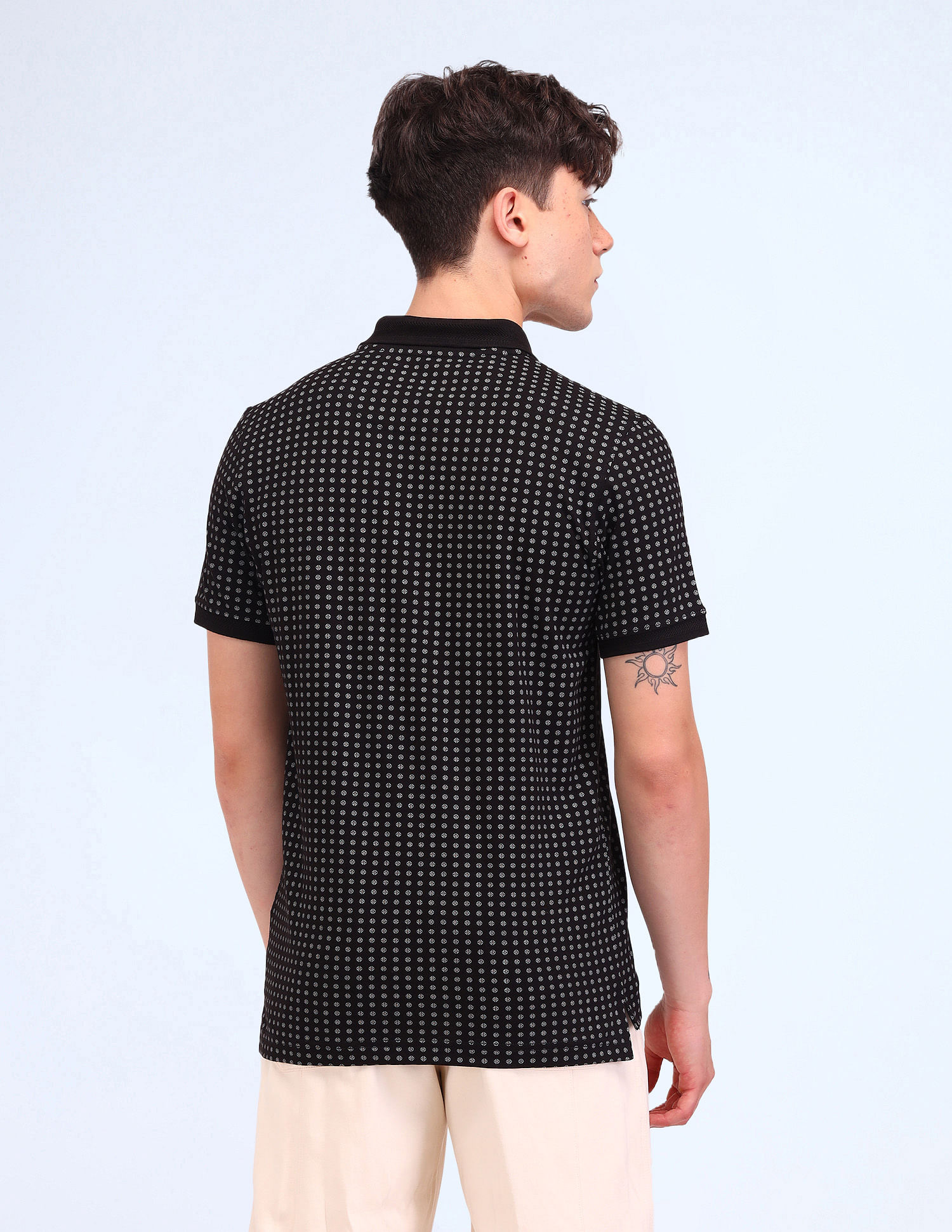 Flying Machine Geometric Regular Fit Polo Shirt