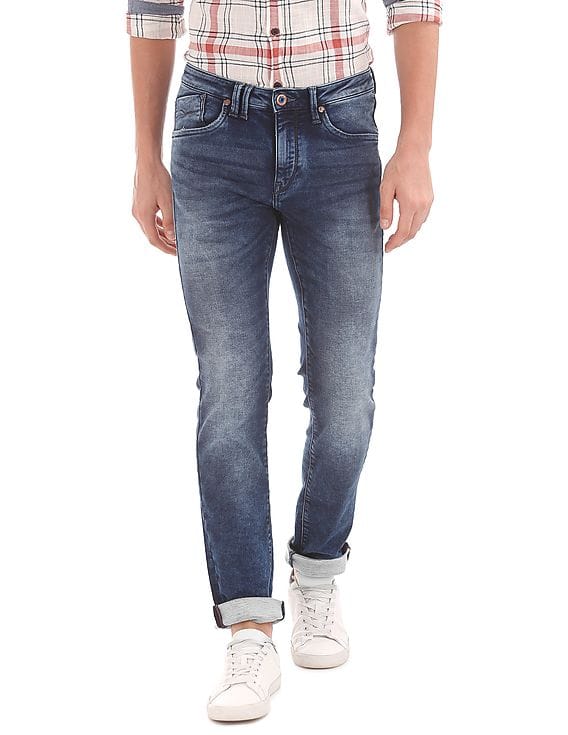 Men Skinny Fit Washed Jeans - NNNOW 