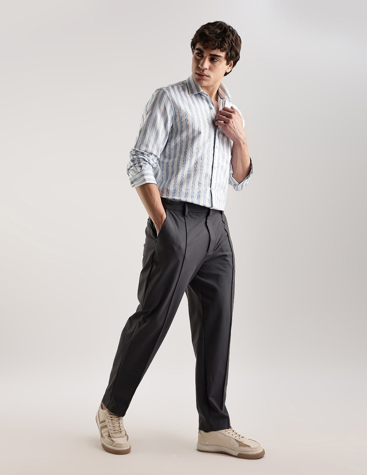 Calvin Klein Jeans Vertical Stripes Regular Fit Woven Shirt