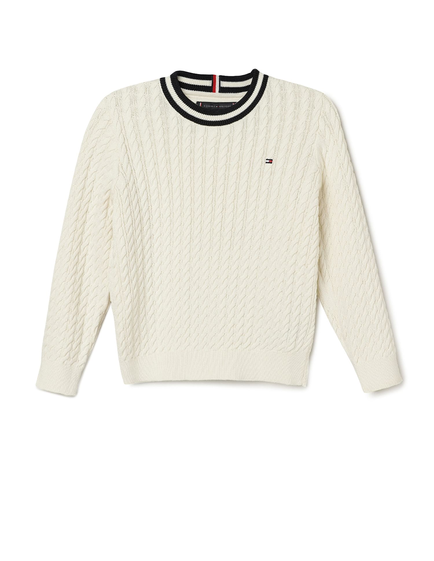 Tommy Hilfiger Kids Boys Ringer Cable Sweater