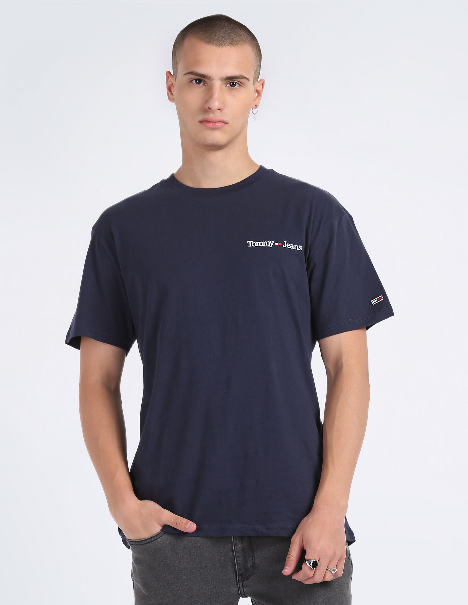 Tommy Hilfiger Transitional Cotton Linear Crew Neck T-Shirt