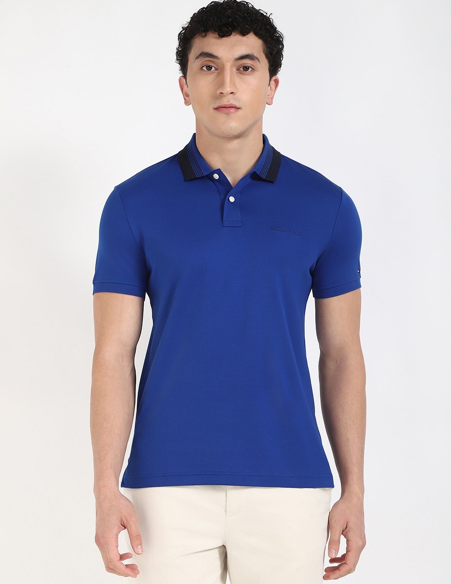 Tommy Hilfiger Solid Regular-Fit Cotton Polo Shirt