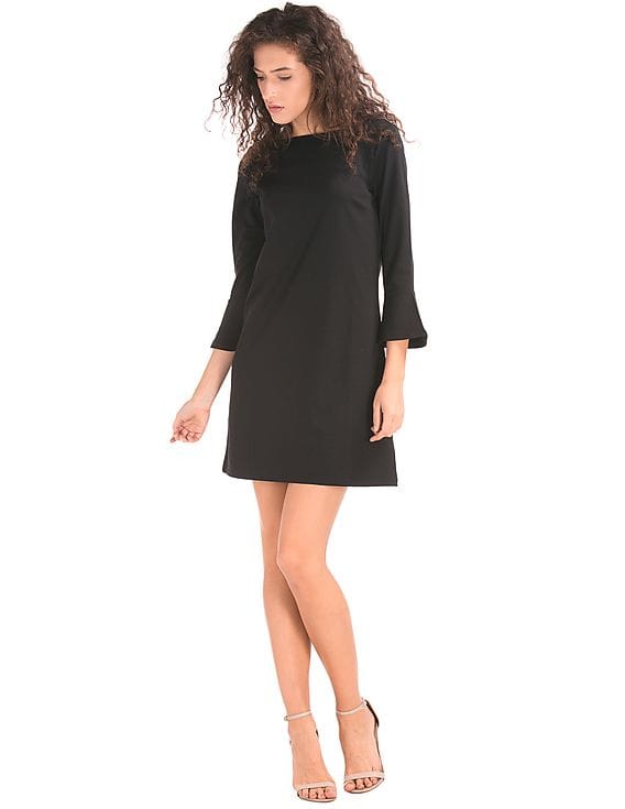 Buy GAP Women Black Three Quarter Bell Sleeve Shift Dress - NNNOW.com