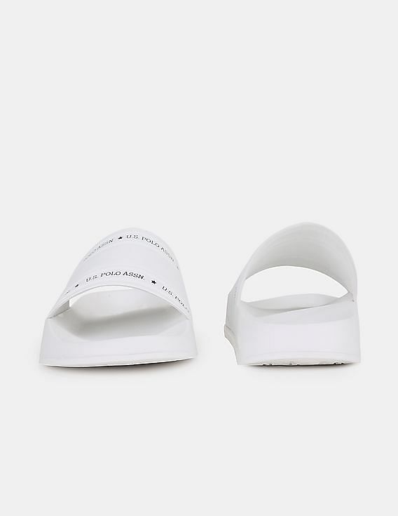 U.S. Polo Assn. Men Brand Print Non-Skid Lightweight Wode Slides