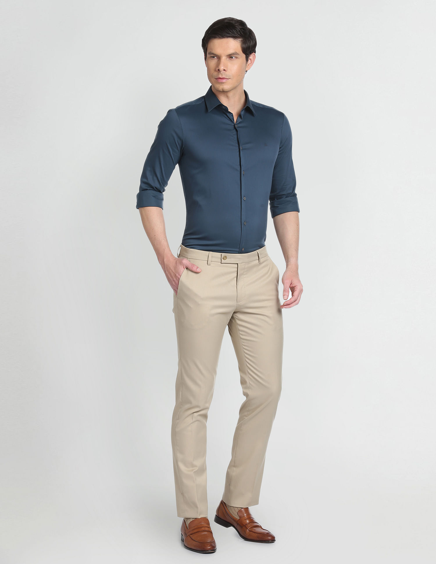 Arrow Newyork Brooklyn Super Slim Sateen Formal Shirt