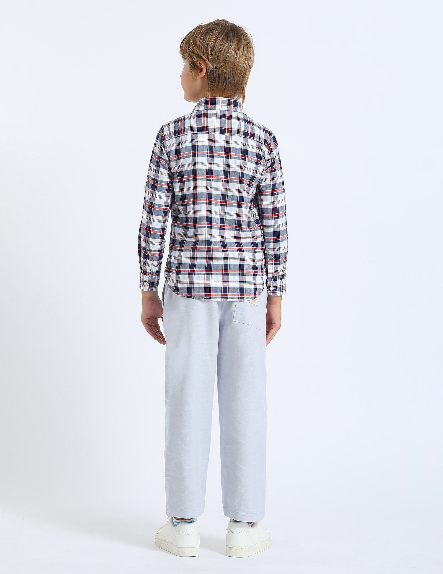 U.S. Polo Assn. Kids Boys Gingham Checked Regular Fit Shirt
