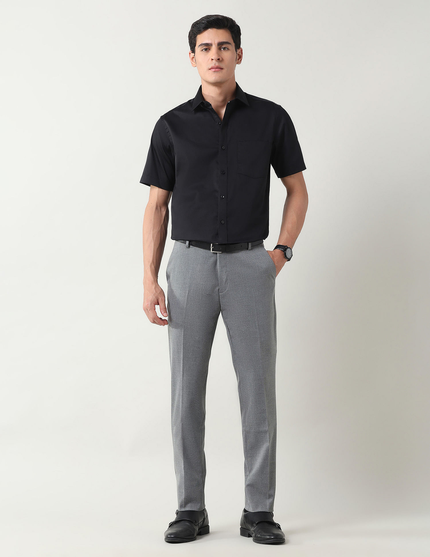 Arrow Slim Fit Dobby Weave Trousers