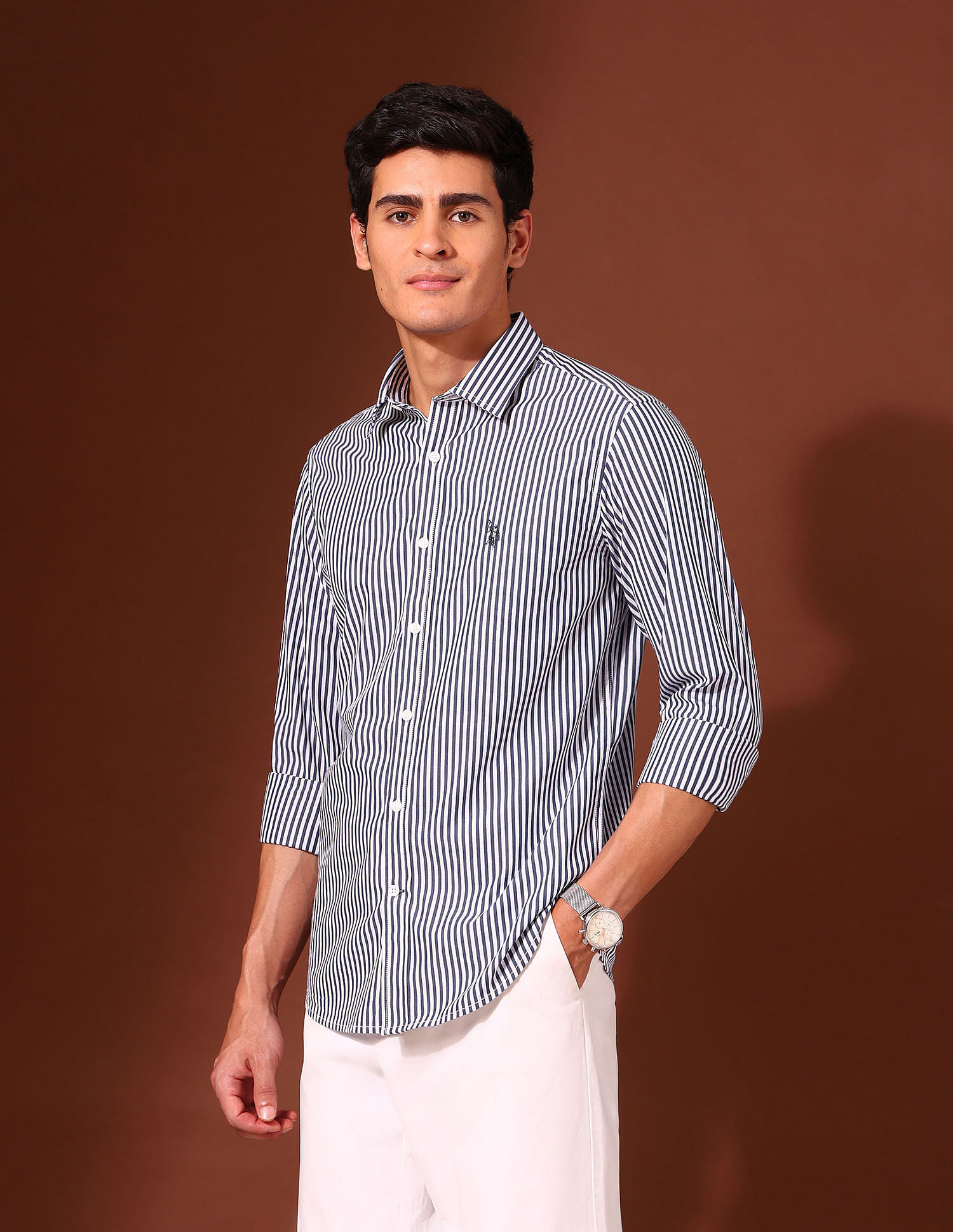 U.S. Polo Assn. Vertical Striped Tailored Fit Shirt