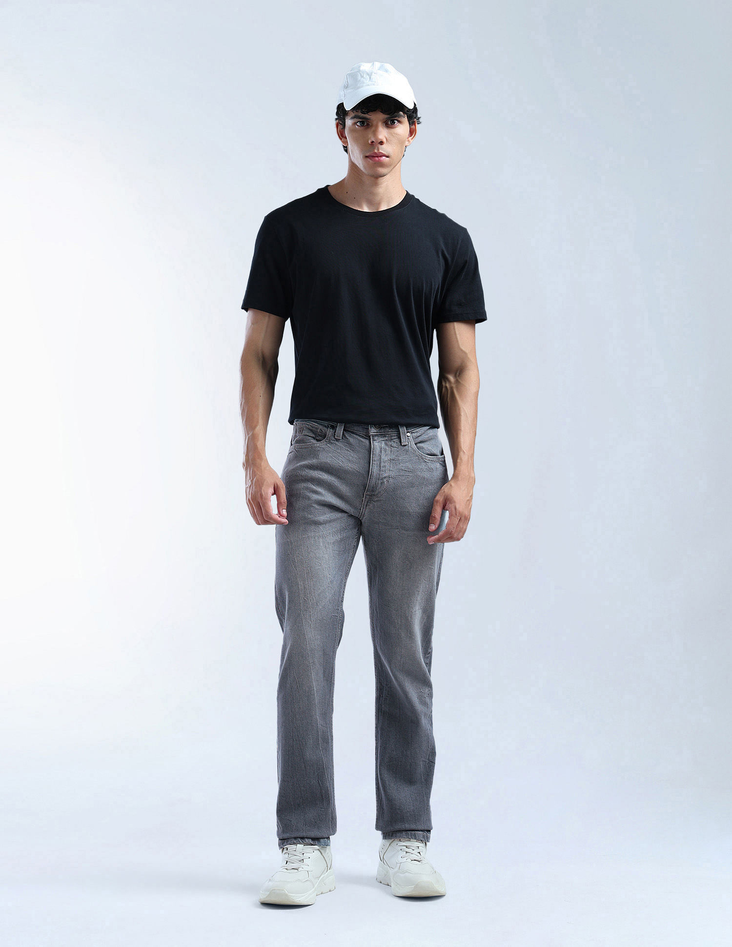 Flying Machine Freddie Slim Straight Fit Stone Washed Jeans