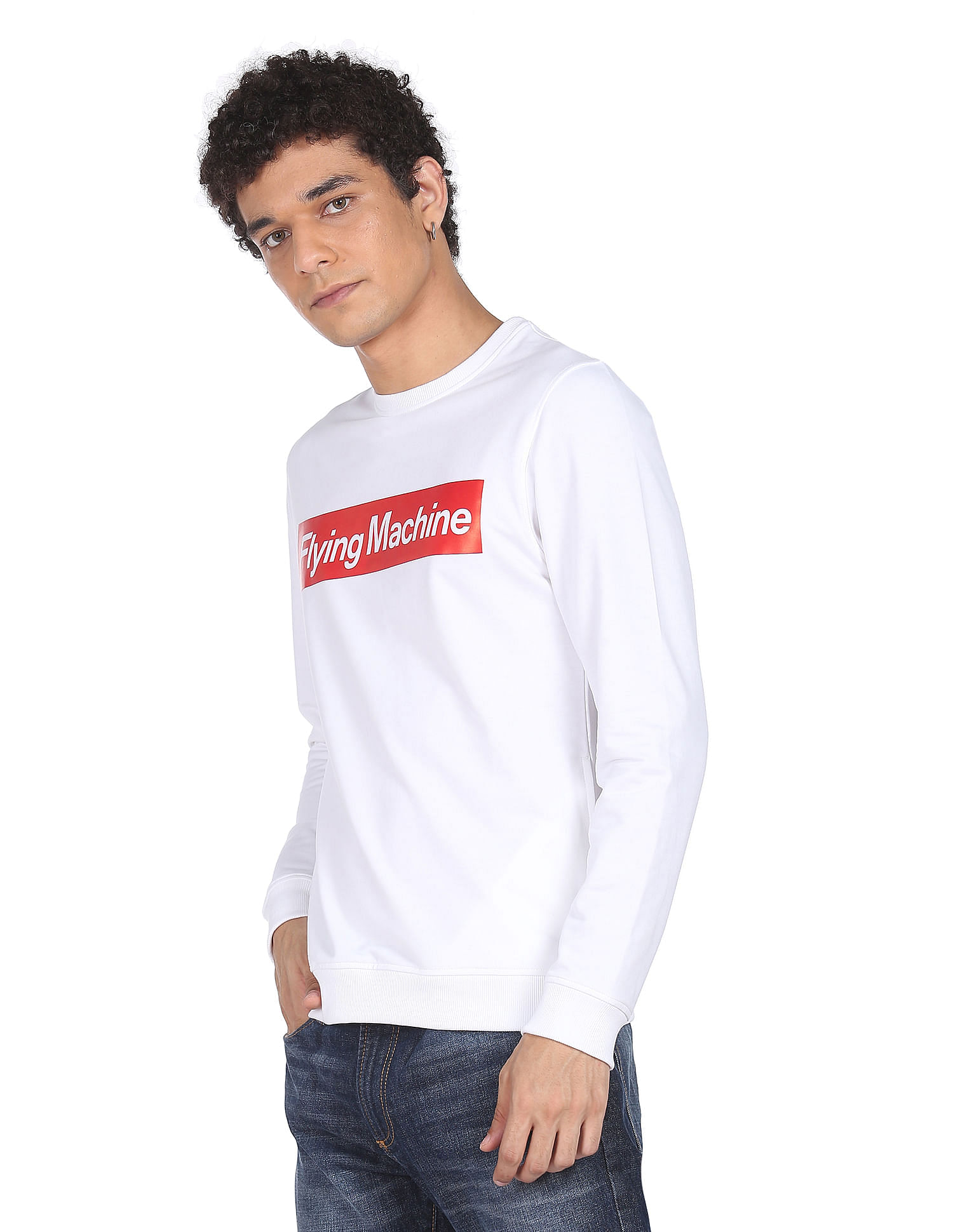 Flying Machine Crew Neck Brand Print Sweatshirt