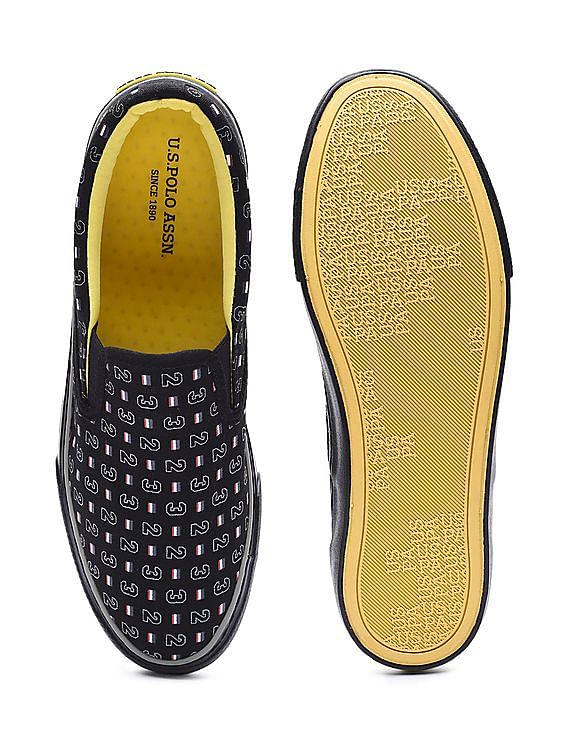 U.S. Polo Assn. Men Brand Print Canvas Ainsley Slip-On Shoes