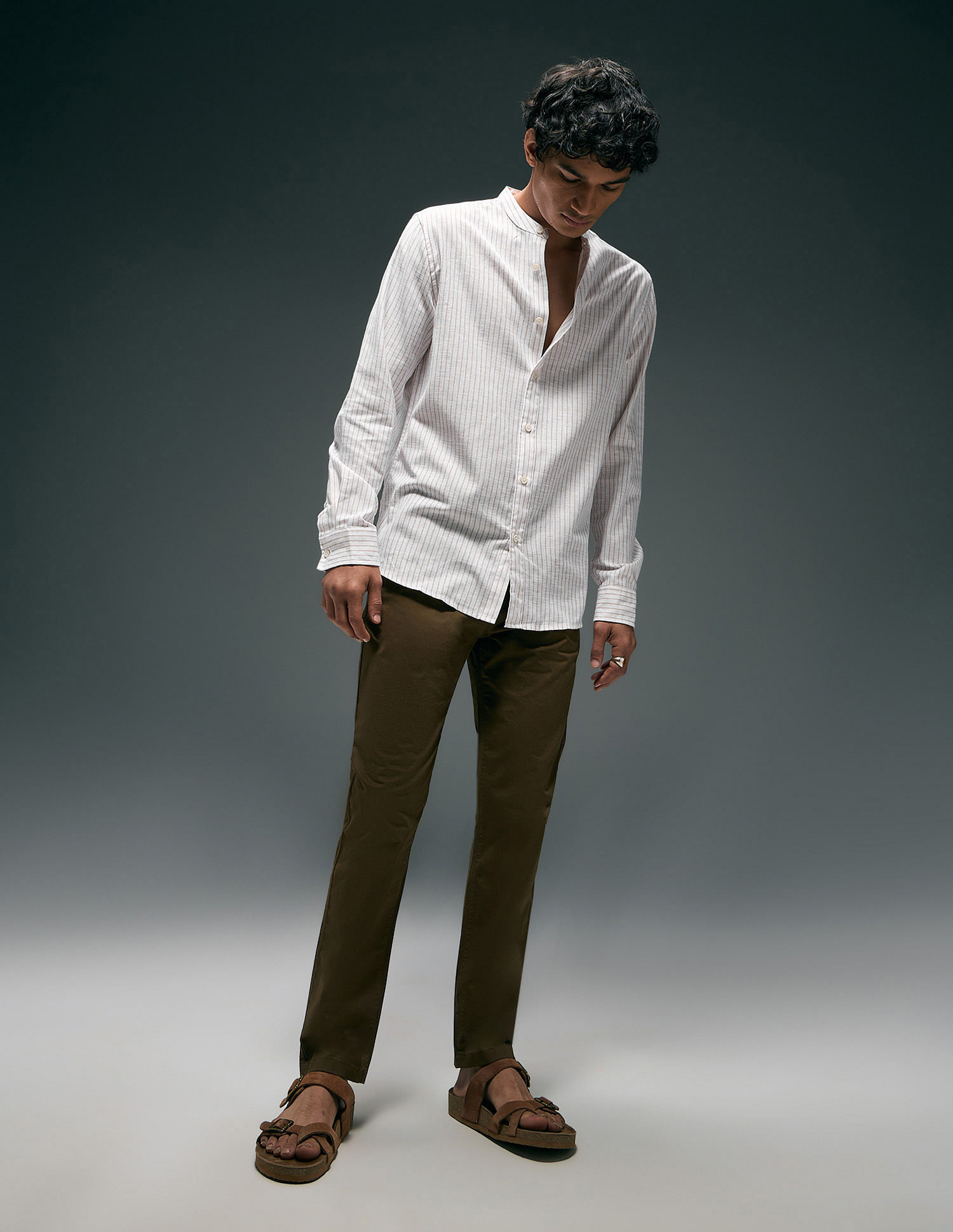 Flying Machine Vertical Striped Regular Fit Shirt