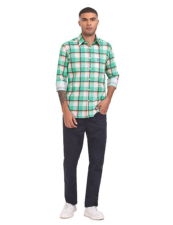 U.S. Polo Assn. Spread Collar Check Casual Shirt