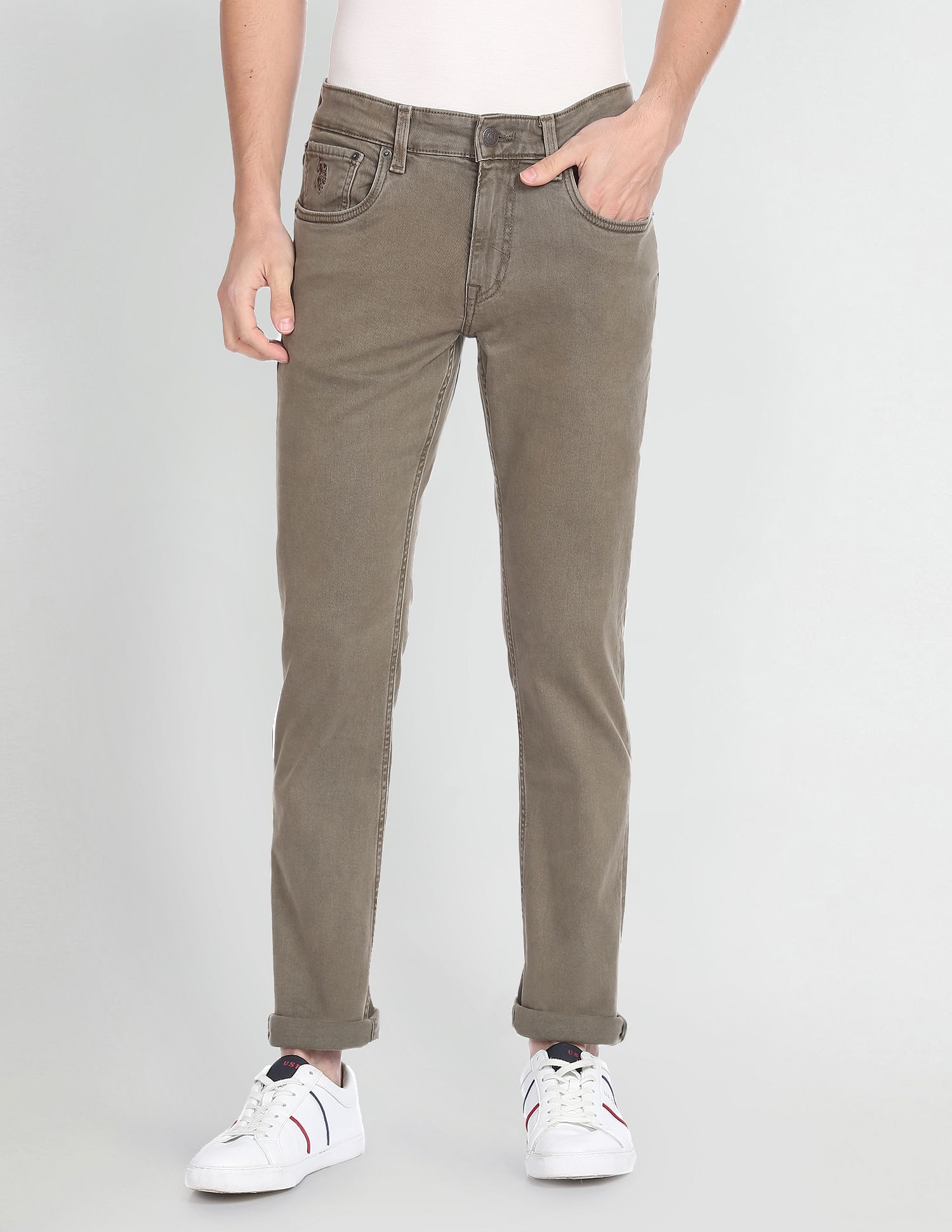 U.S. Polo Assn. Denim Co. Brandon Slim Tapered Fit Olive Jeans