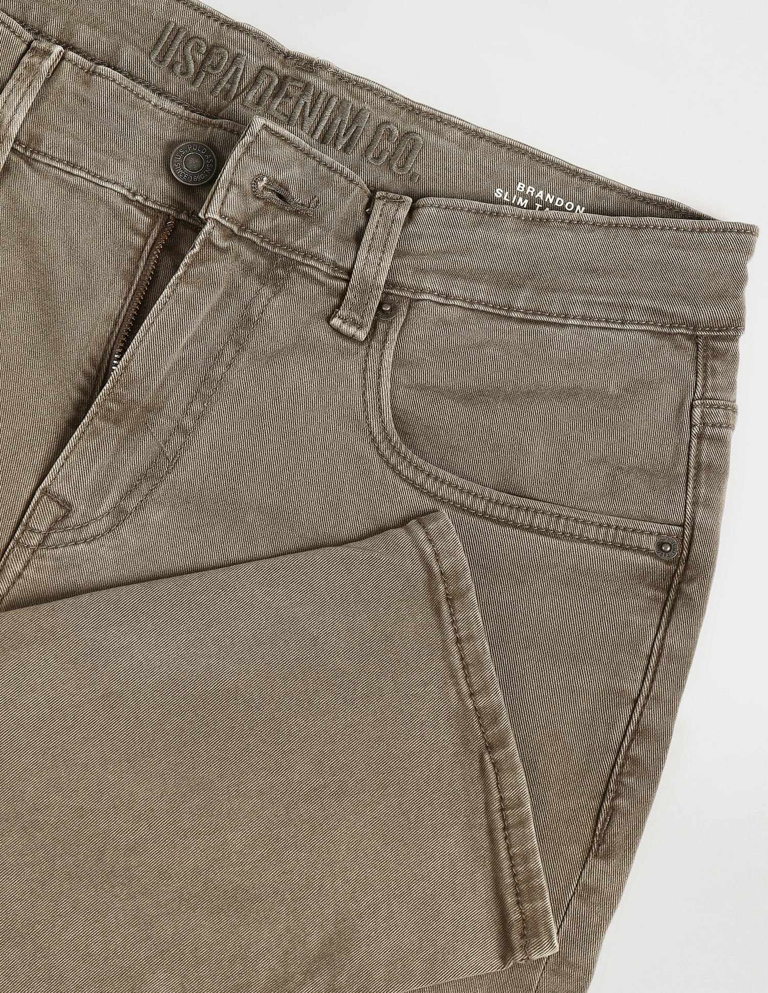 U.S. Polo Assn. Denim Co. Brandon Slim Tapered Fit Olive Jeans