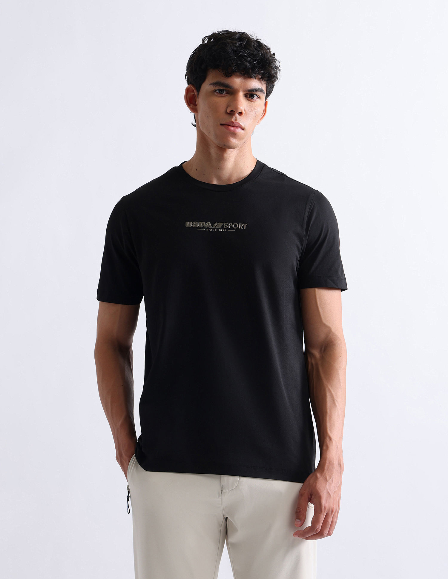USPA Active Solid Slim Fit T-Shirt