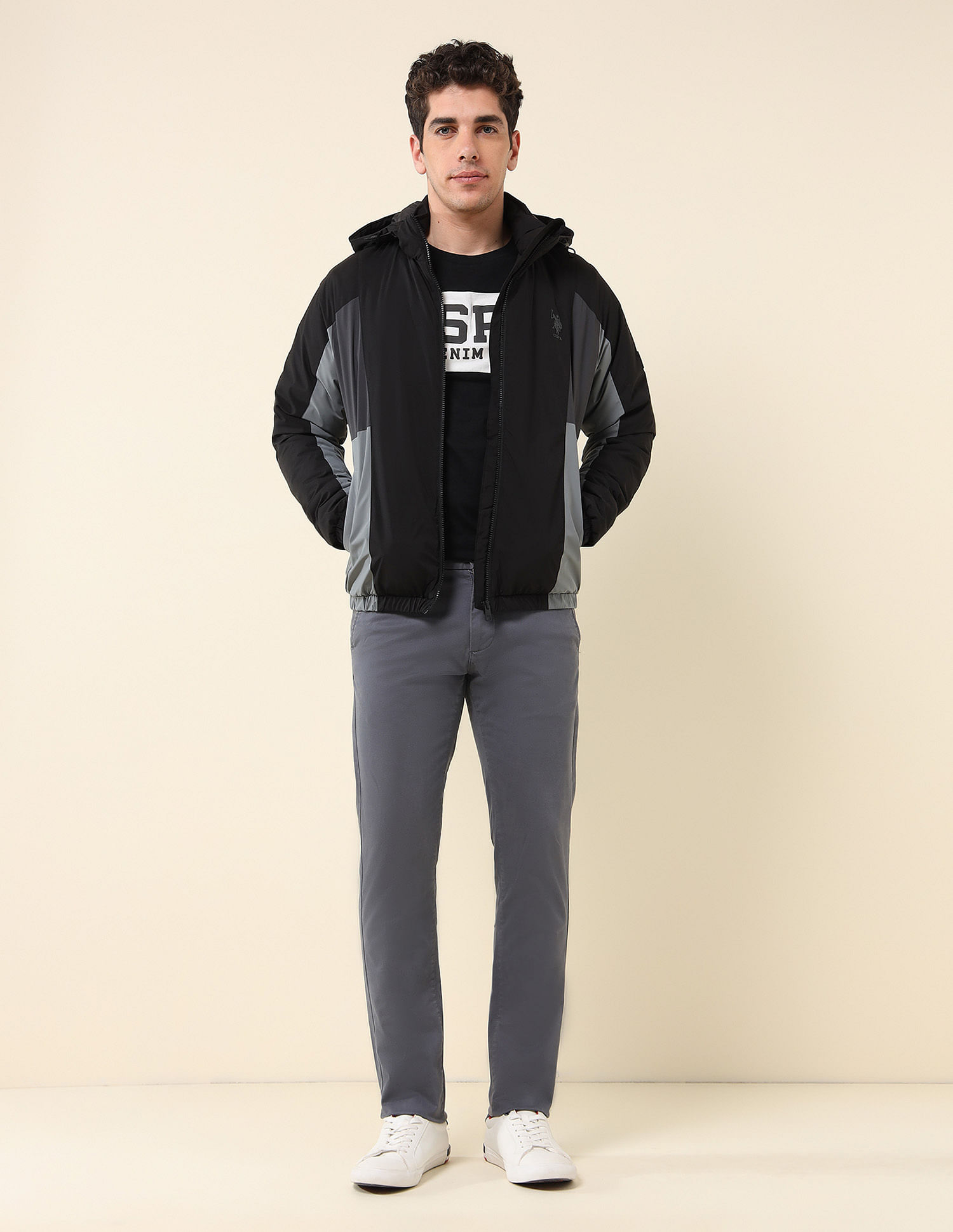 U.S. Polo Assn. High Neck Regular Fit Jacket