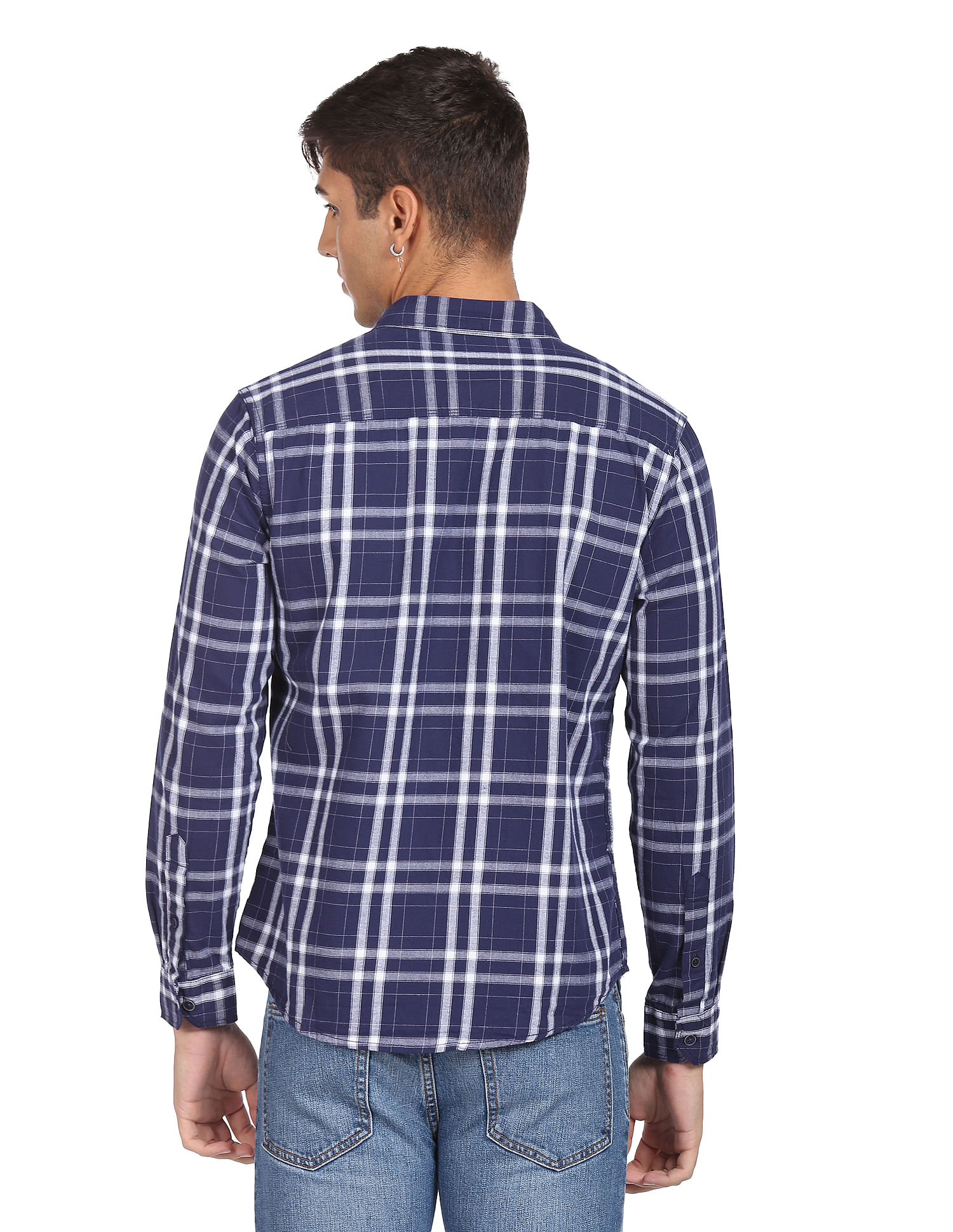 Flying Machine Plaid Check Pure Cotton Shirt