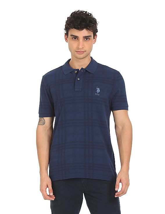 U.S. Polo Assn. Denim Co. Ribbed Collar Check Polo Shirt