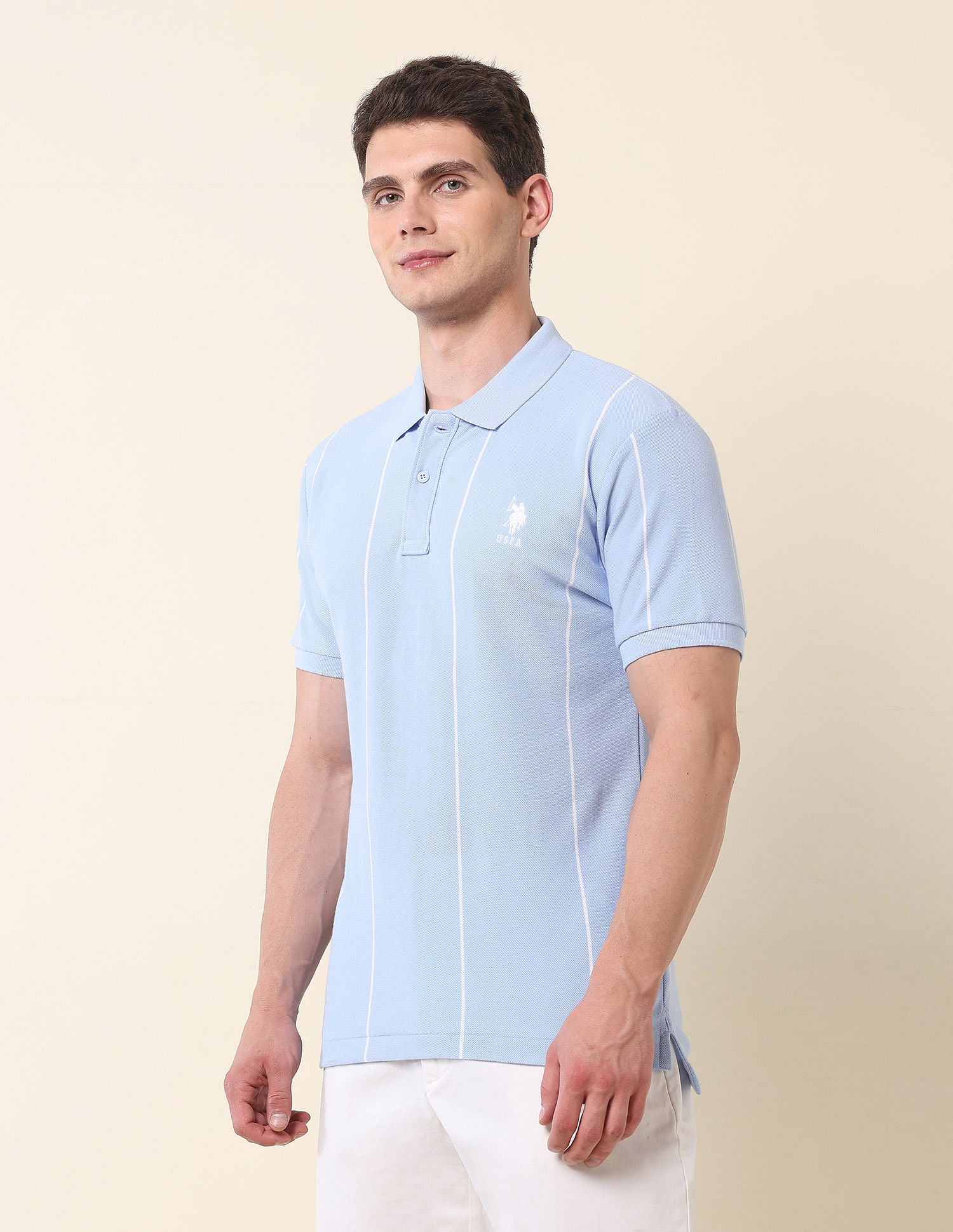 U.S. Polo Assn. Vertical Striped Summer Splash Polo Shirt