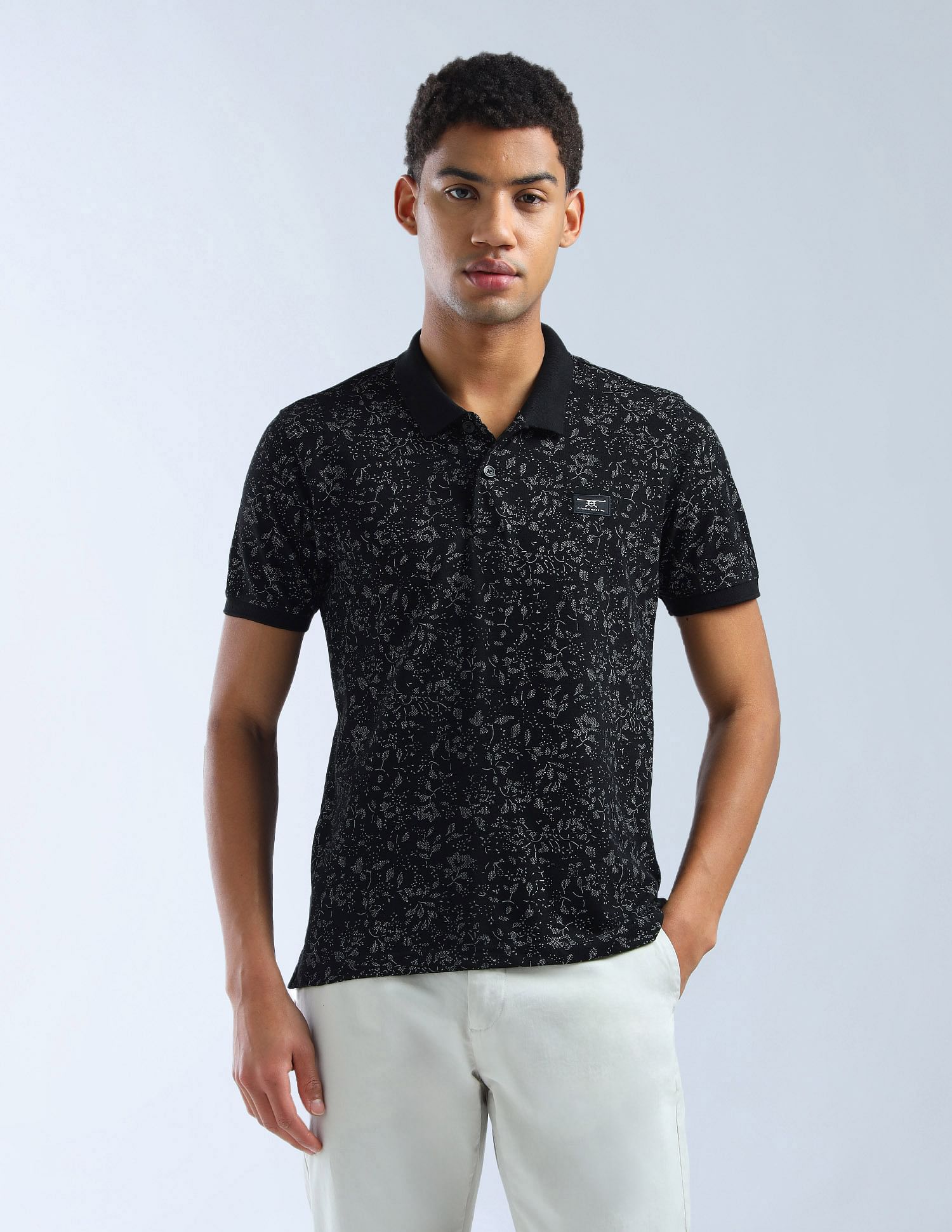Flying Machine Floral Printed Essentials Polo Shirt