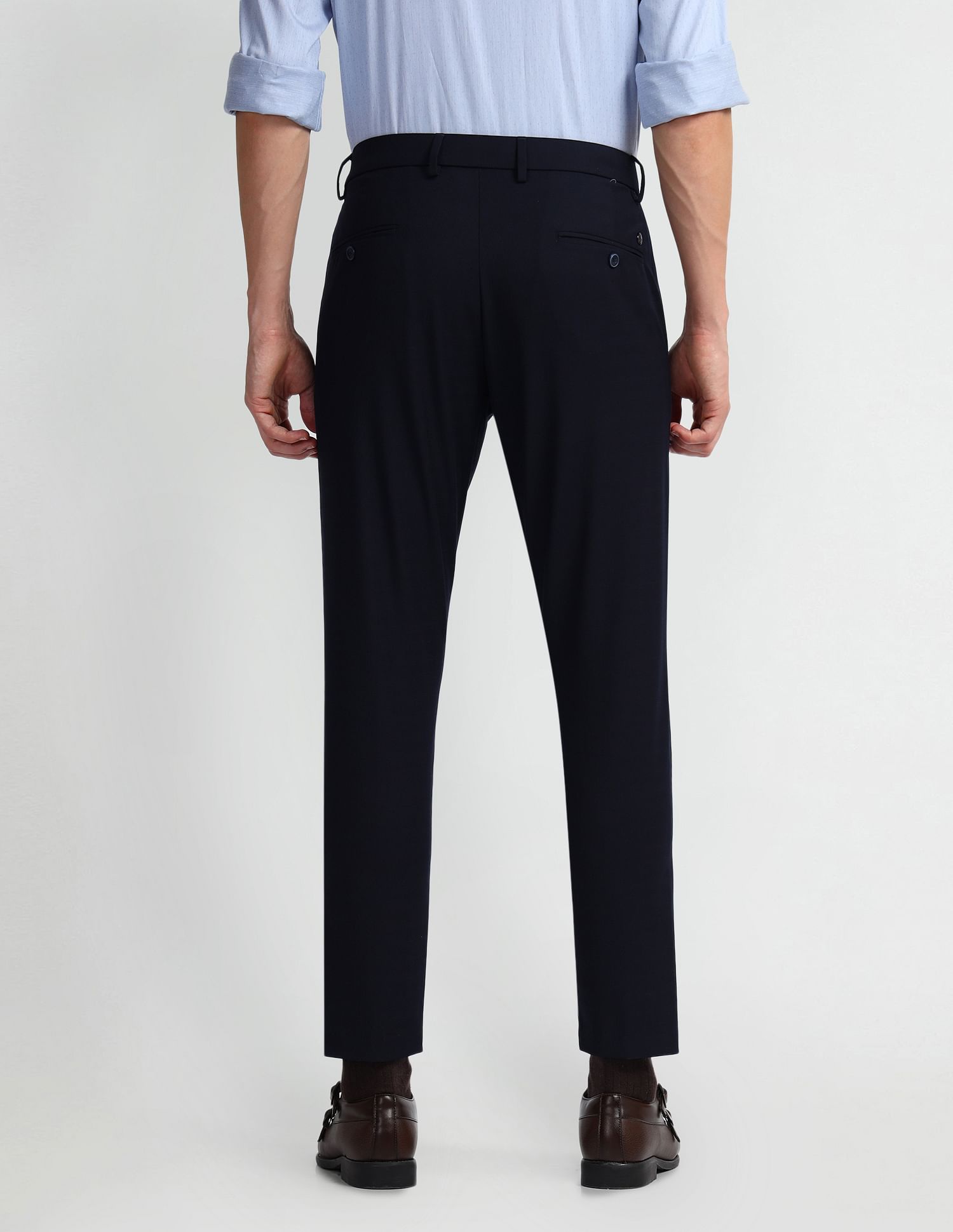 Arrow Newyork Carson Tapered Fit Self Design Trousers