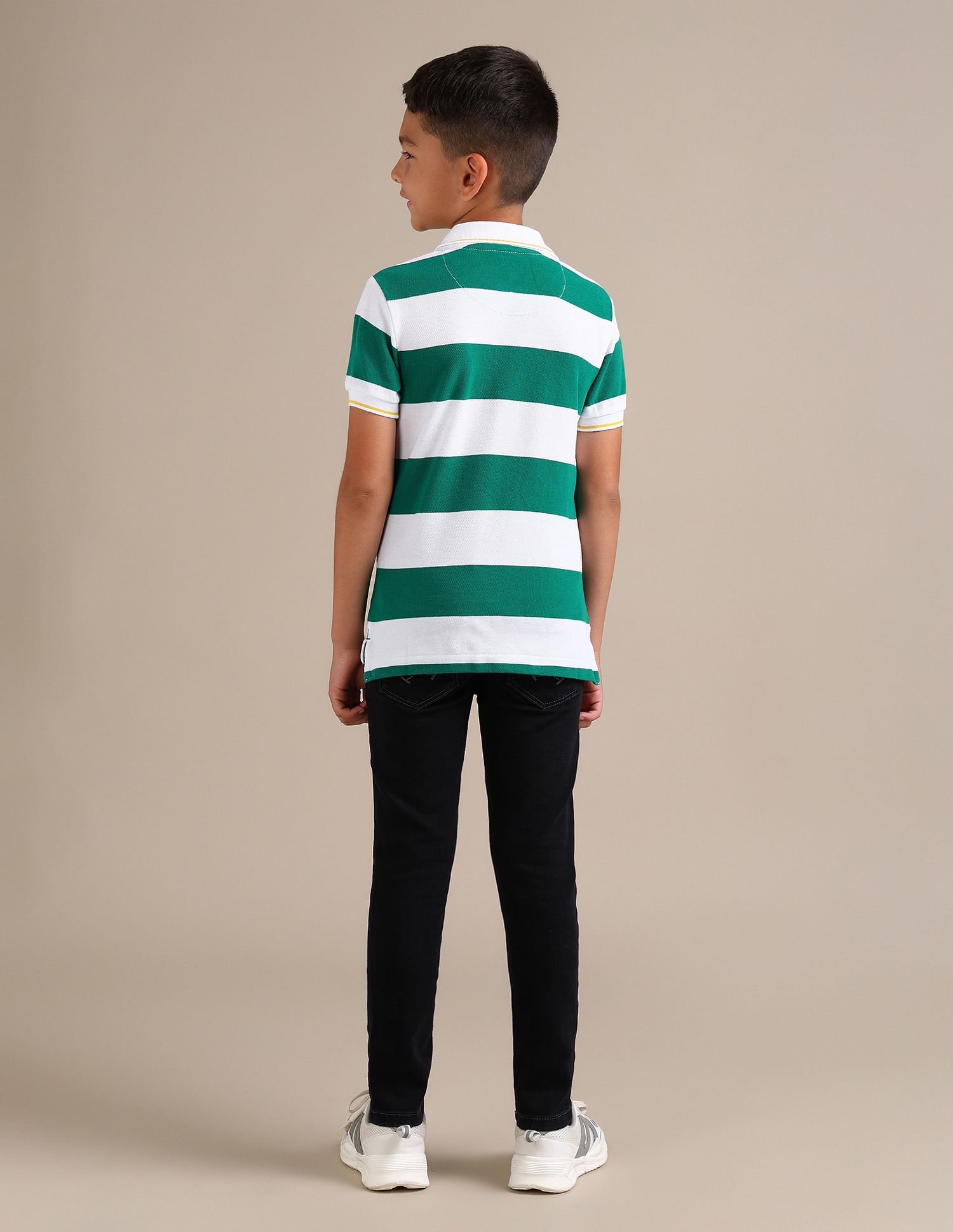 U.S. Polo Assn. Kids Boys Vertical Striped Regular Polo Shirt