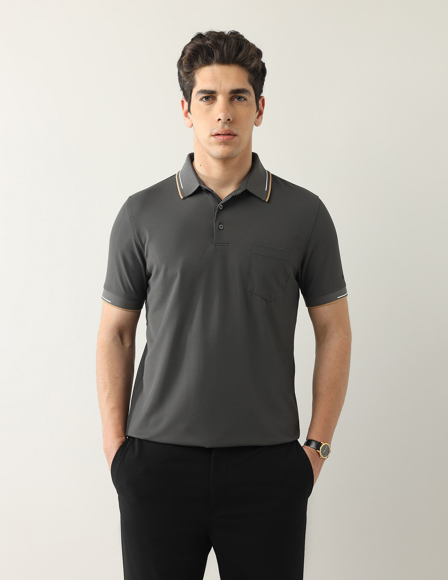Arrow Textured Regular Fit Polo Shirt