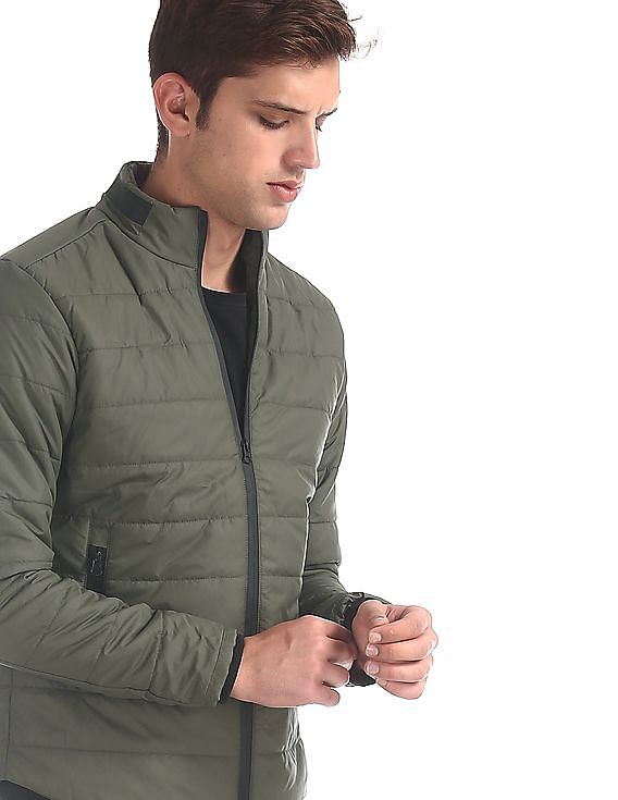 green padded puffer jacket