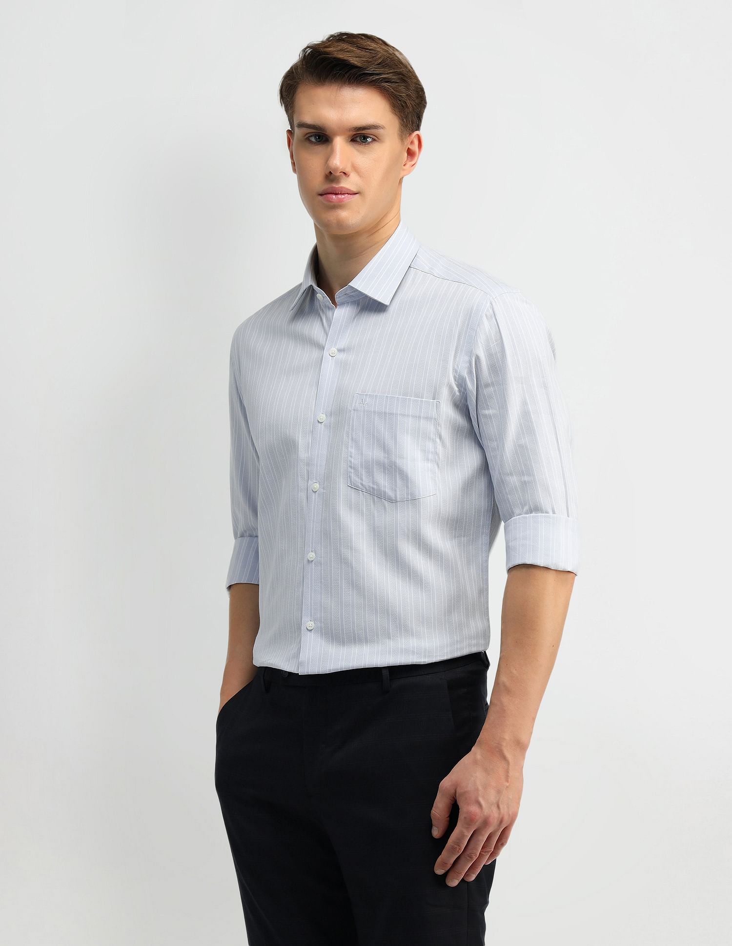 Arrow Vertical Stripe Cotton Shirt