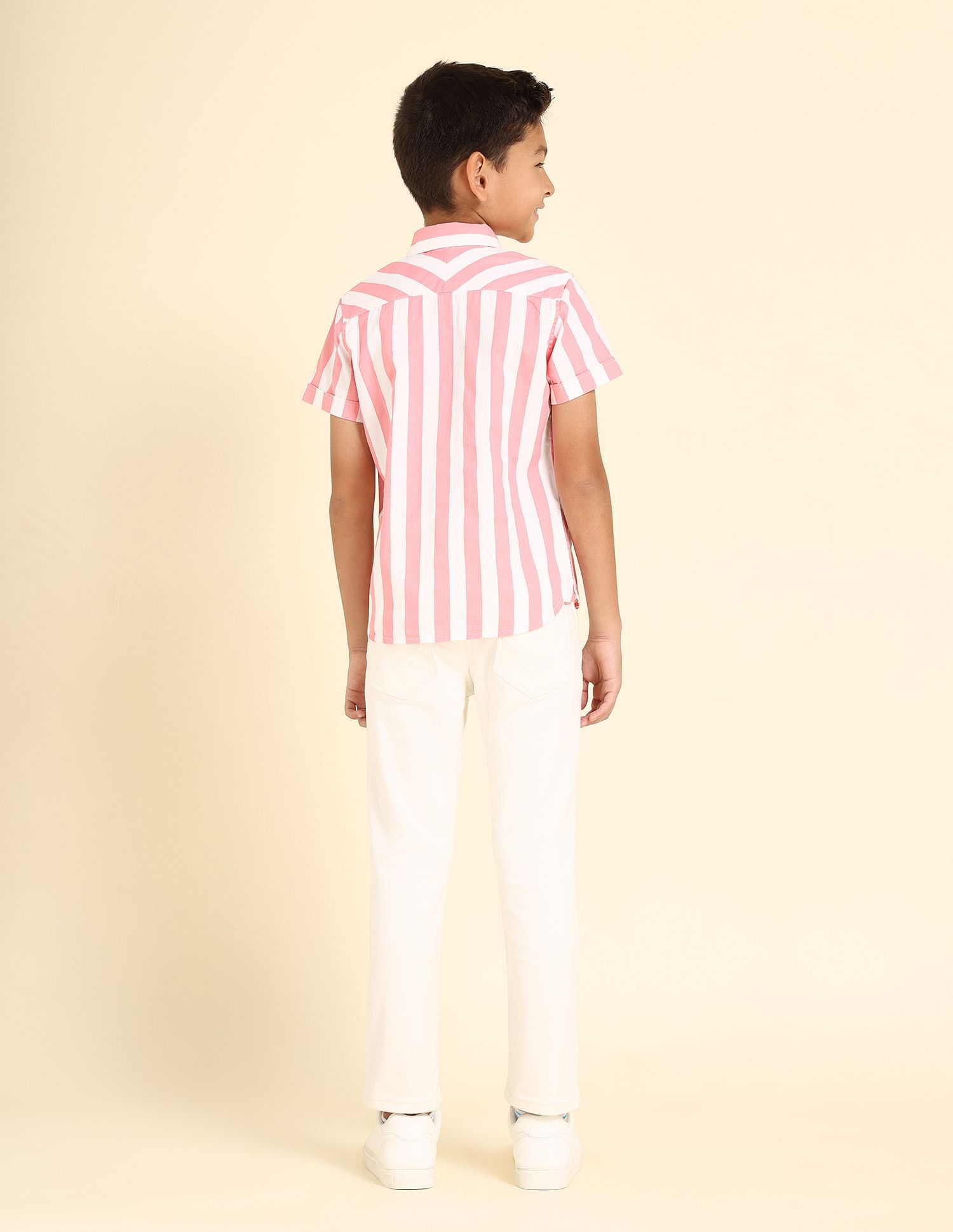 U.S. Polo Assn. Kids Boys Vertical Stripe Twill Shirt