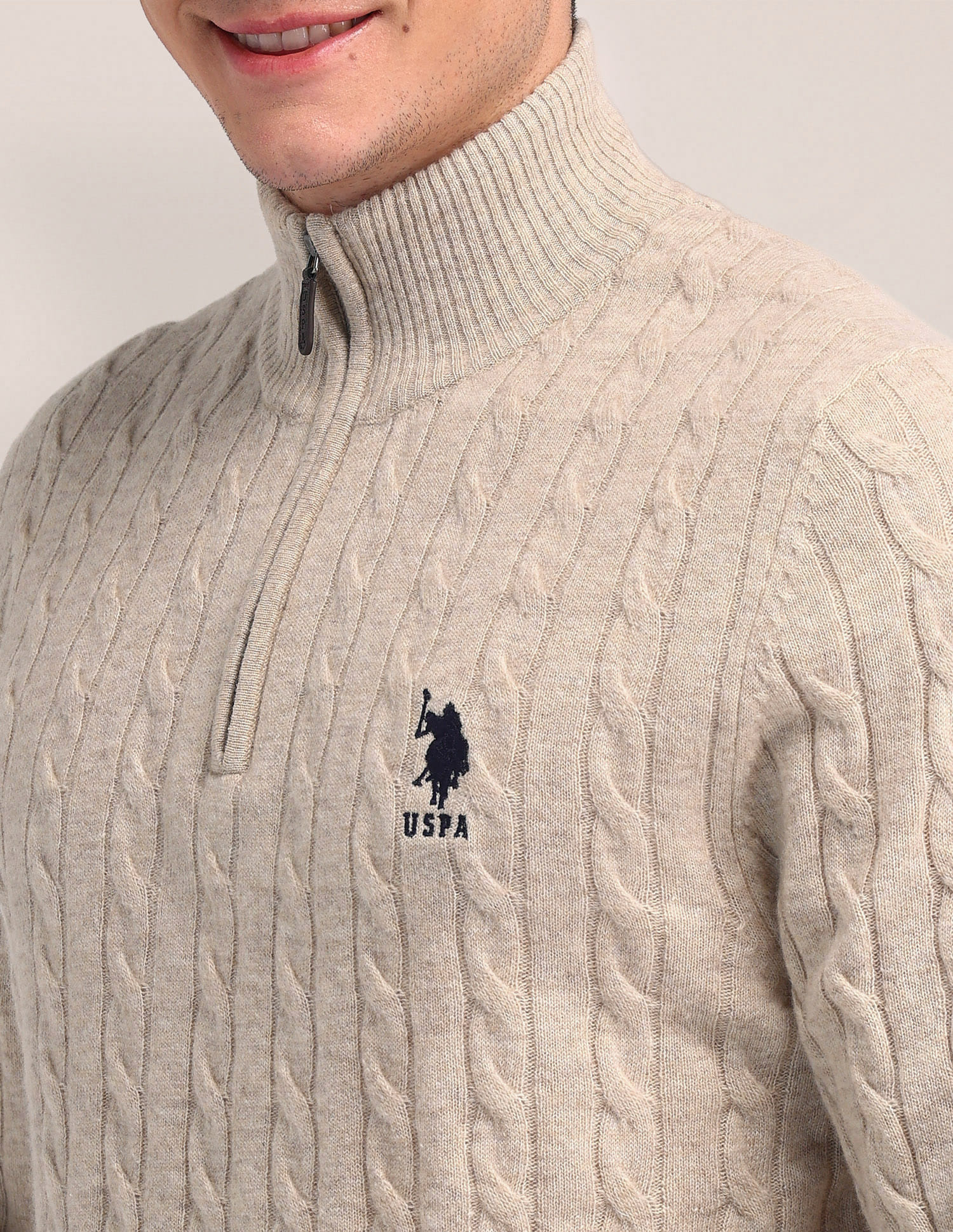 Buy U.S. Polo Assn. High Neck Zipper Sweater - NNNOW.com