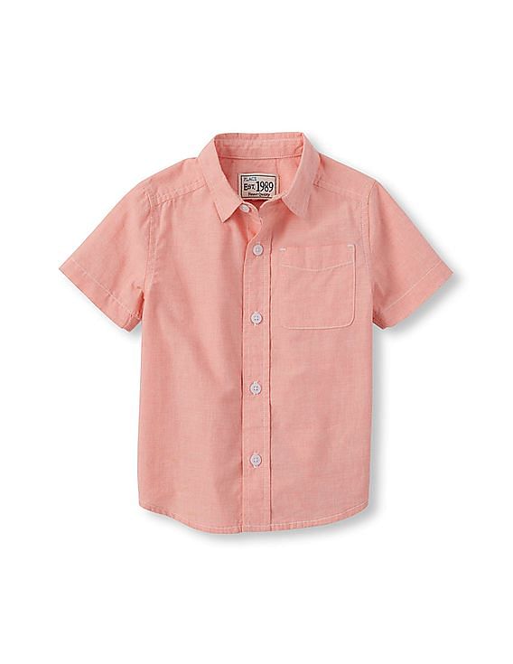 pink button down shirt toddler boy