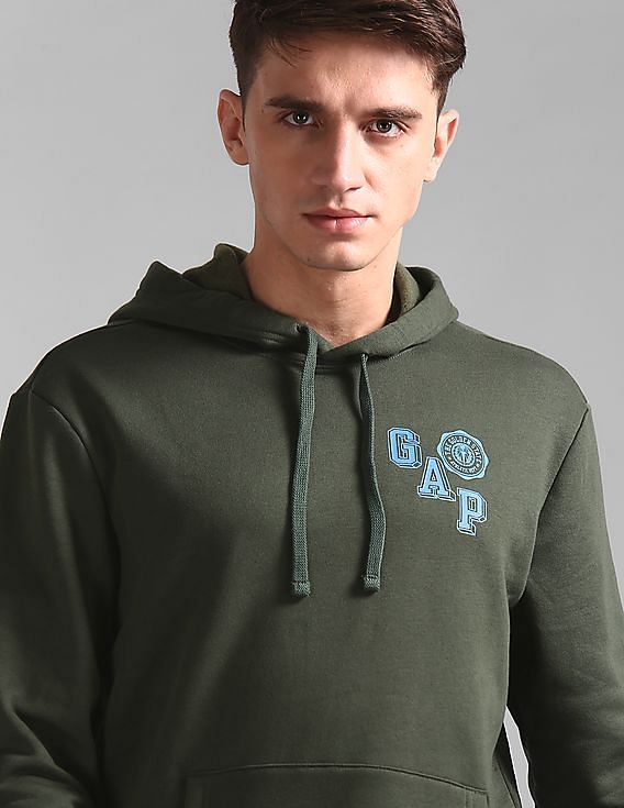 Buy GAP Men Green Left Crest Hoodie NNNOW