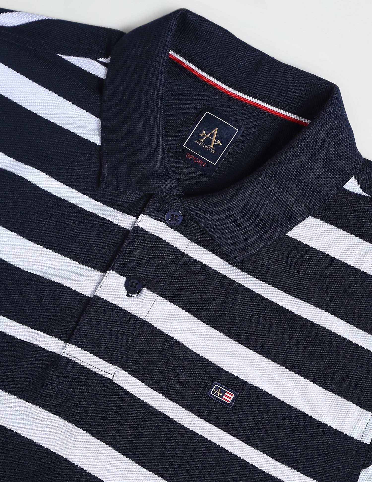 Arrow Sports Horizontal Striped Polo Shirt